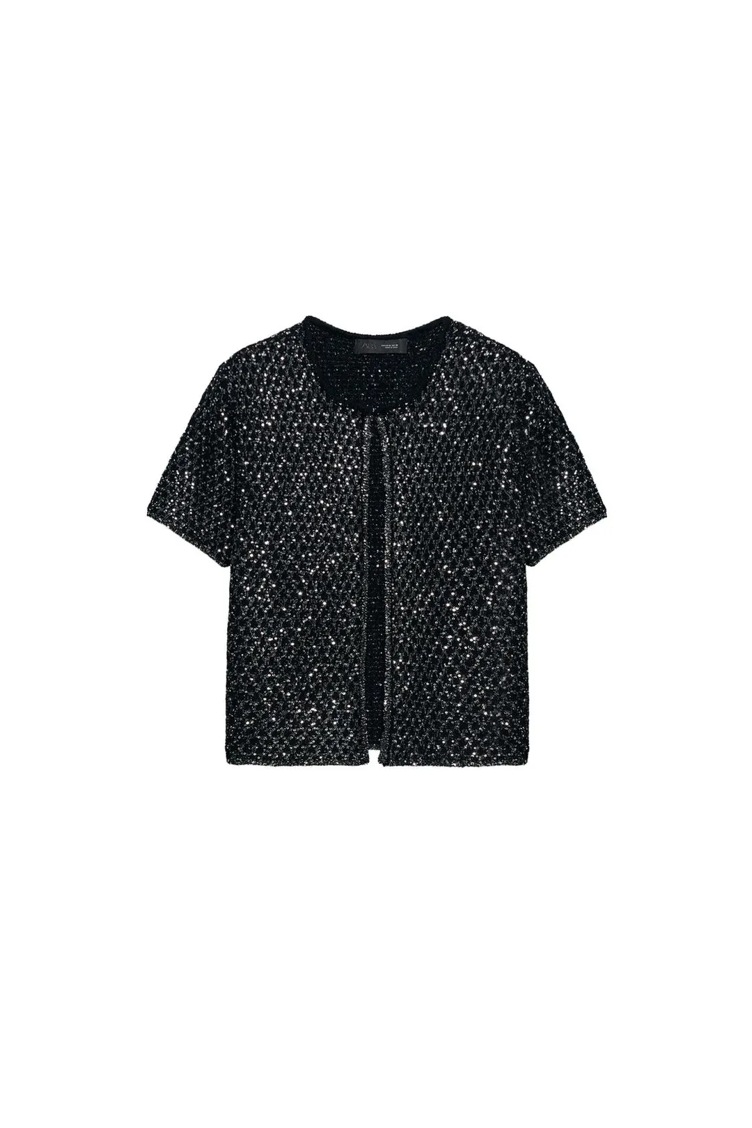 Кардиган с пайетками и металлизированной нитью, Zara