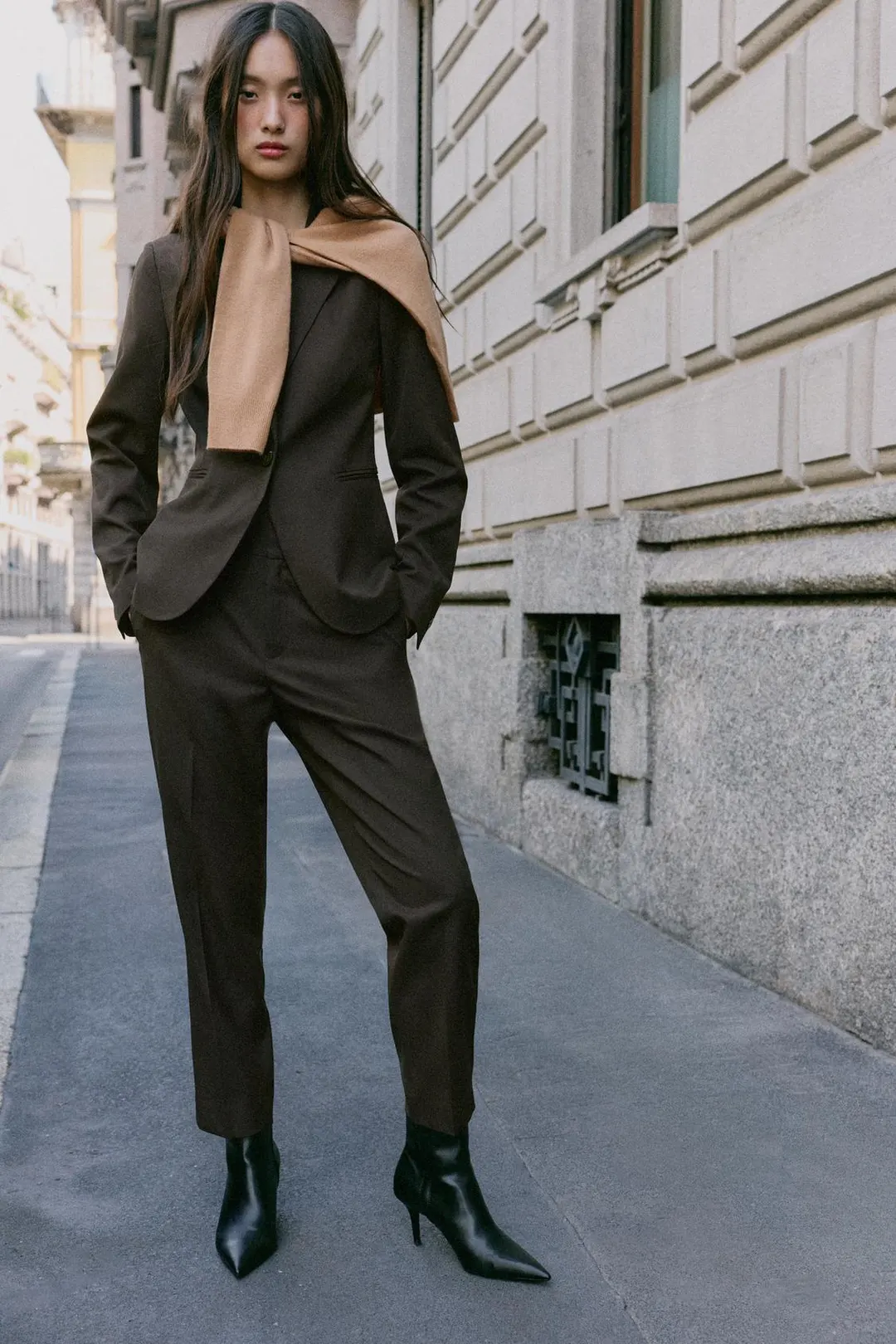 Брюки укороченные с низкой посадкой, Zara