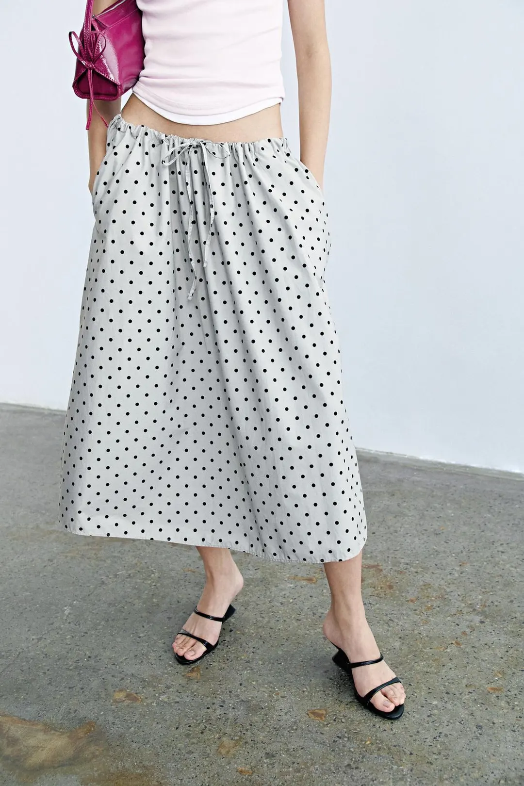 Юбка миди в горошек, Zara