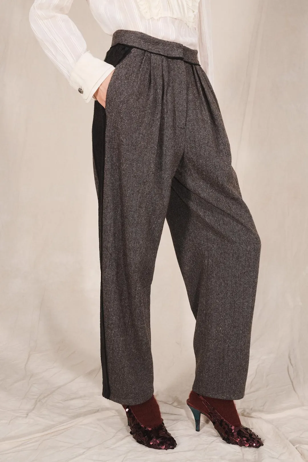 Брюки плиссированные с пайетками Limited Edition, Zara