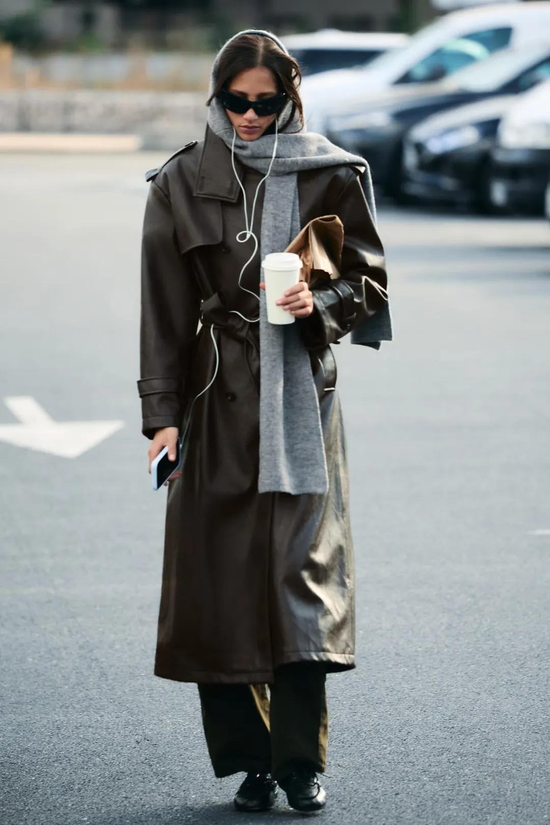 Тренч длинный под кожу, Zara