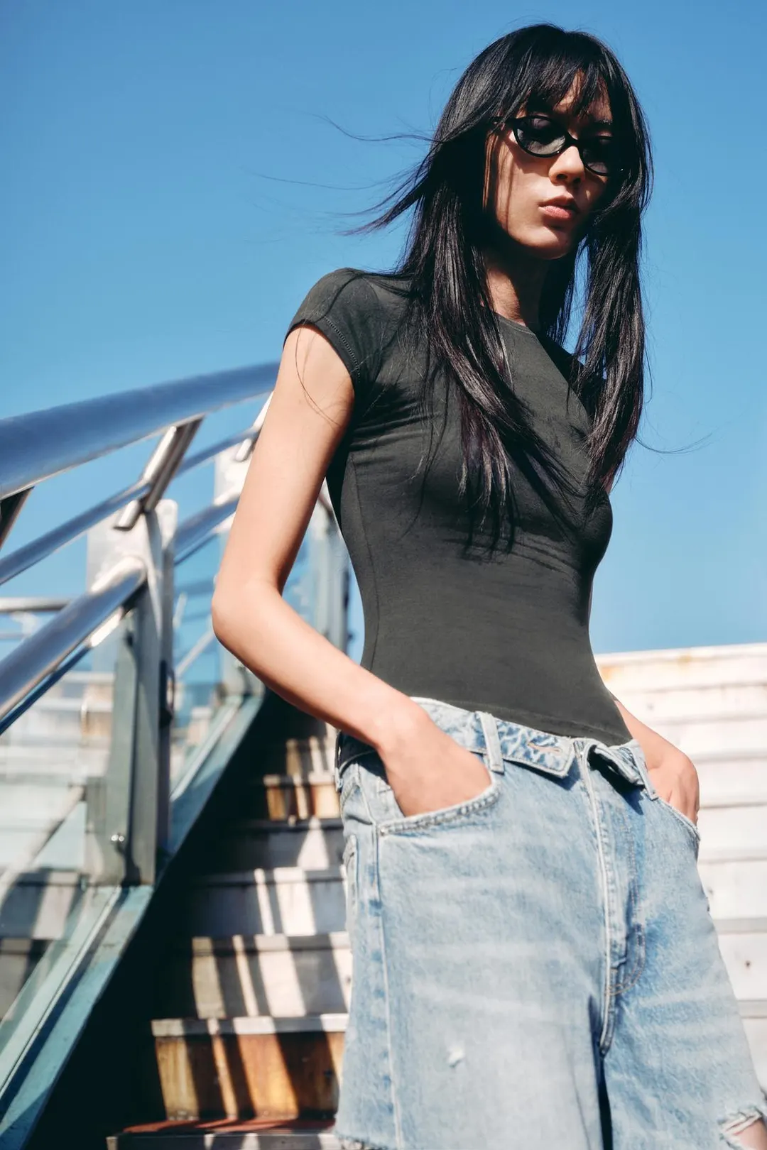 Облегающая футболка с короткими рукавами, Zara