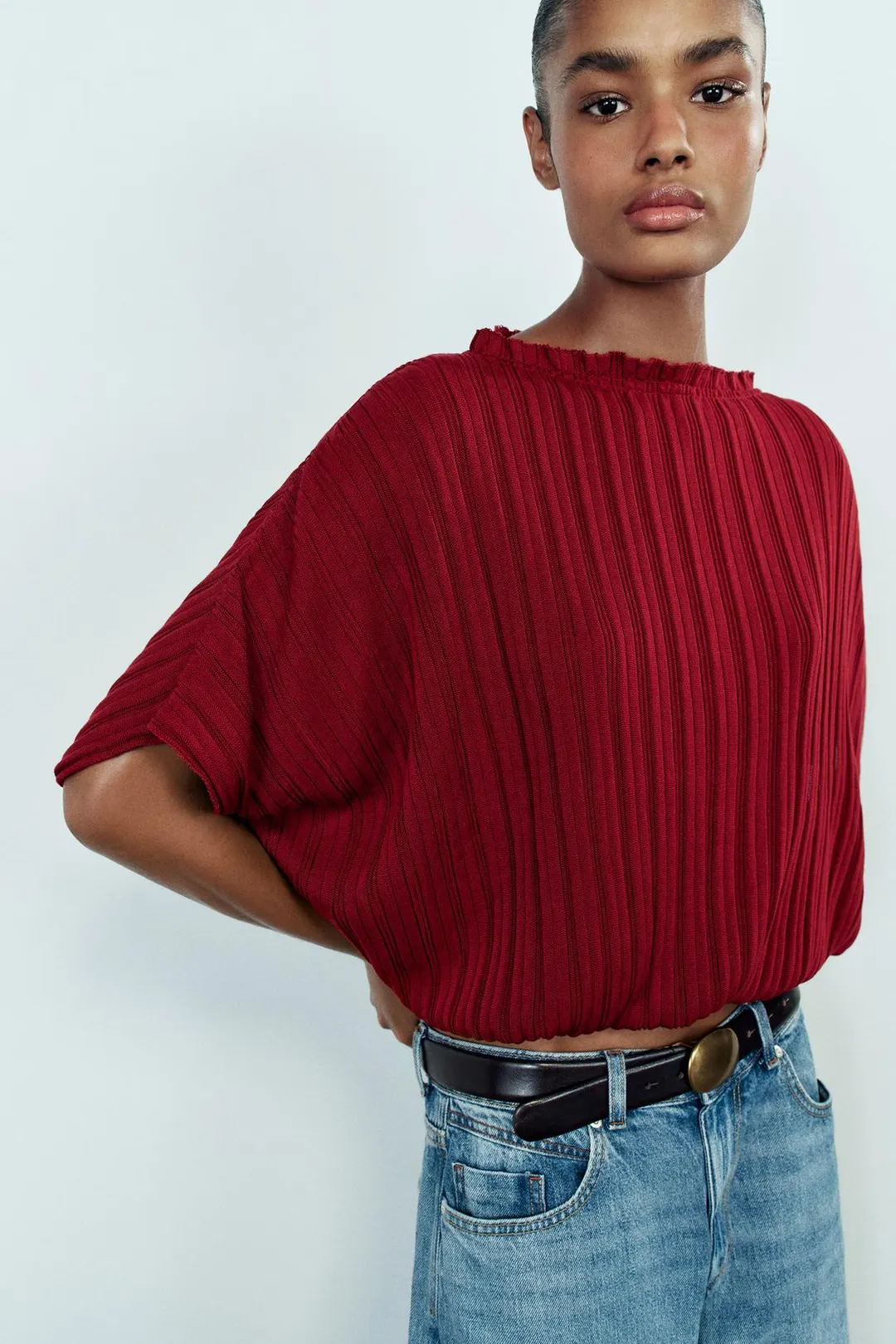 Вязаный топ в широкий рубчик, Zara