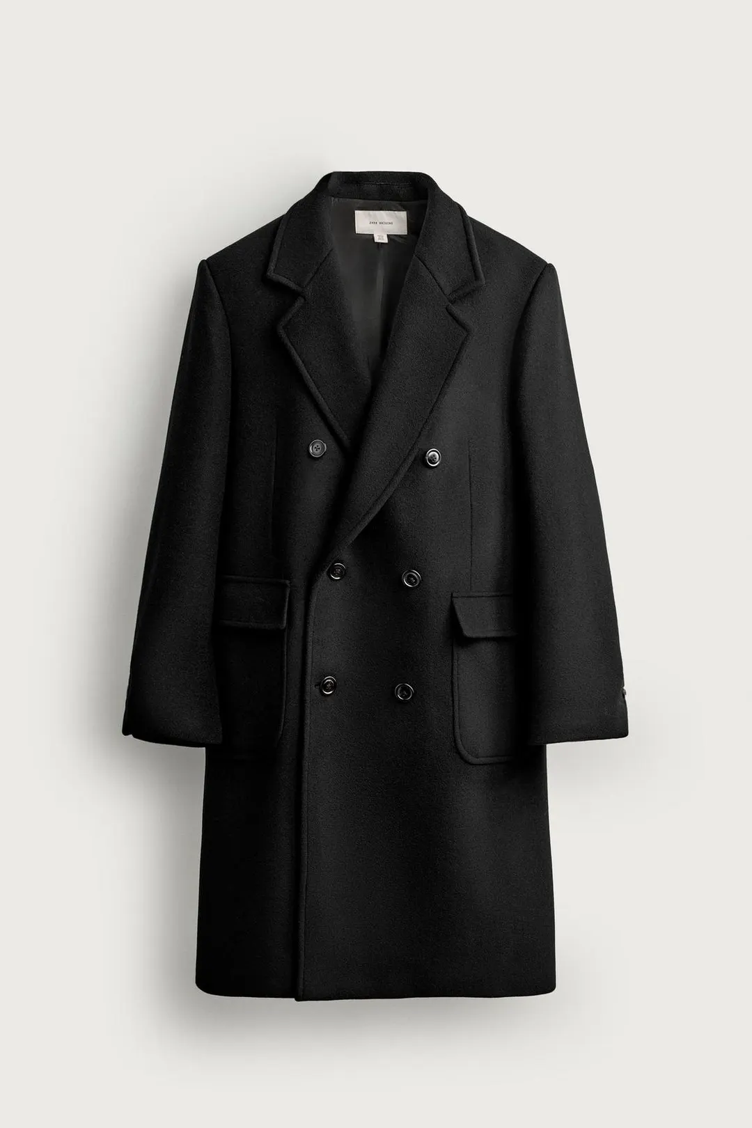 Пальто двубортное из смесовой шерсти MANTECO®, Zara