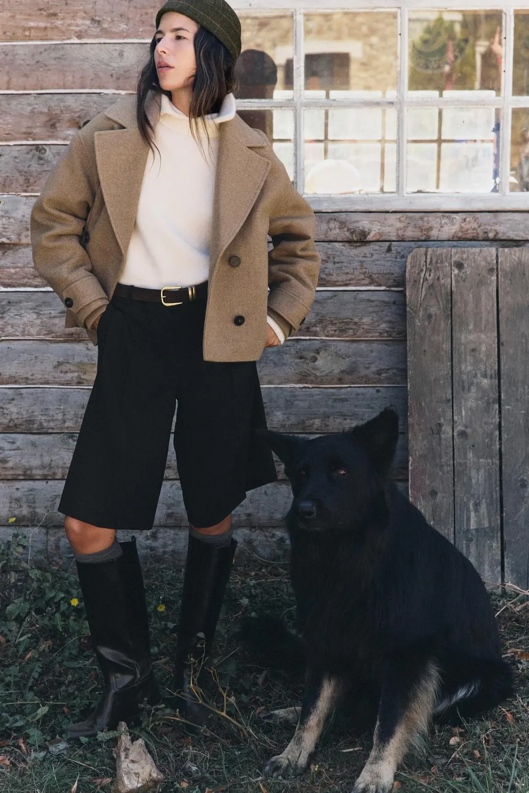 Пальто короткое мягкое двубортное, Zara