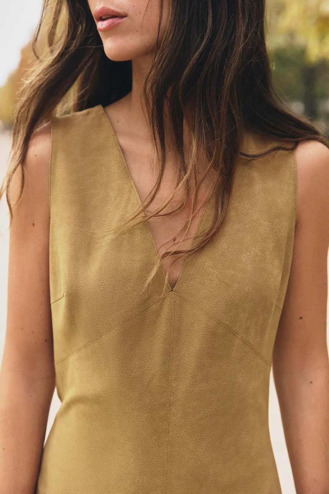 Платье миди из искусственной замши, Zara