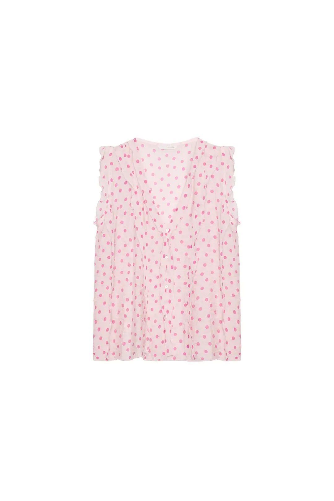Блузка в горошек с оборками, Zara