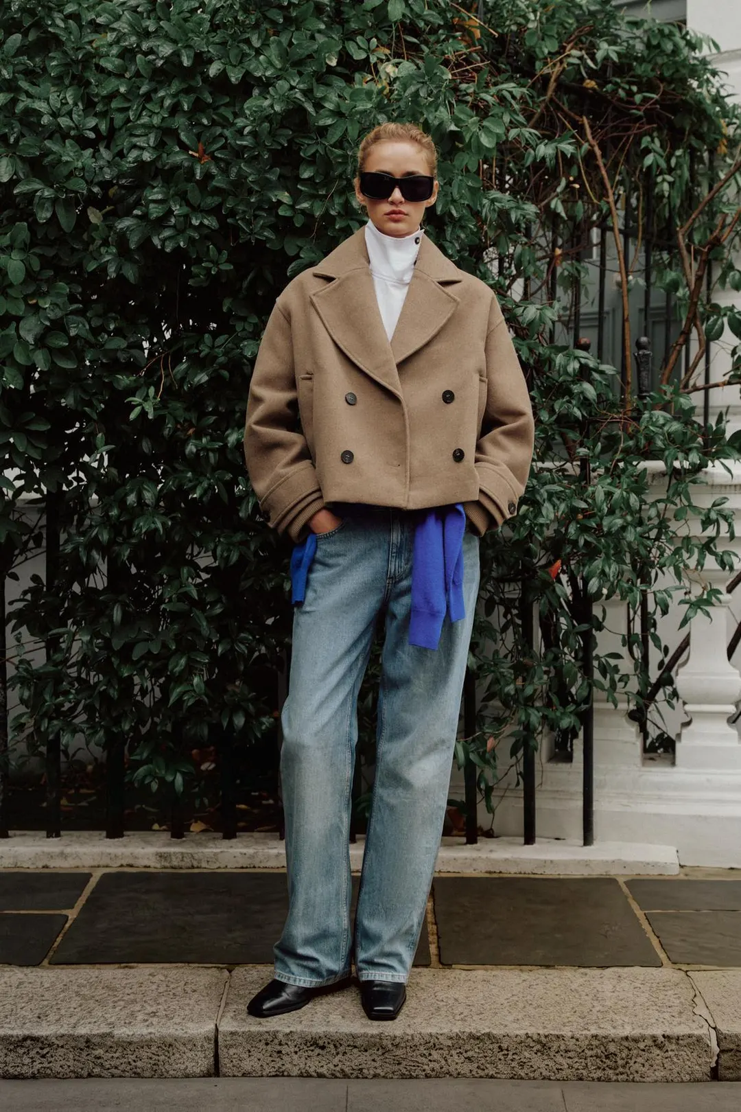 Пальто короткое мягкое двубортное, Zara