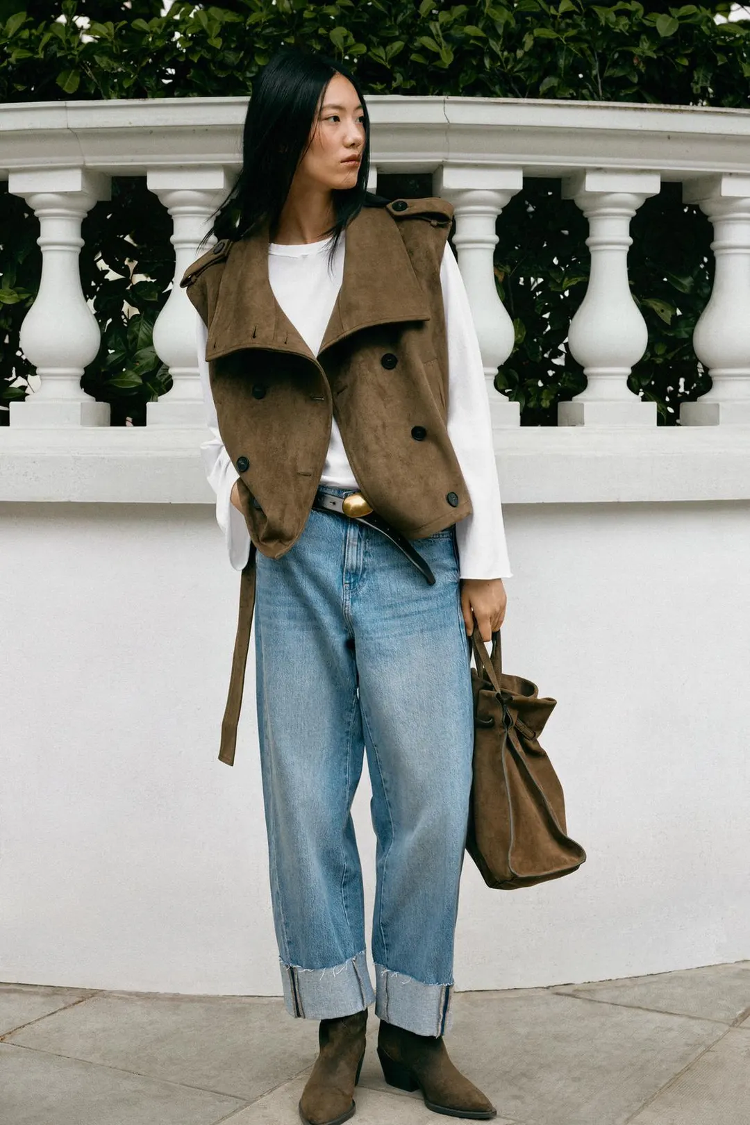 Жилет под замшу с поясом, Zara