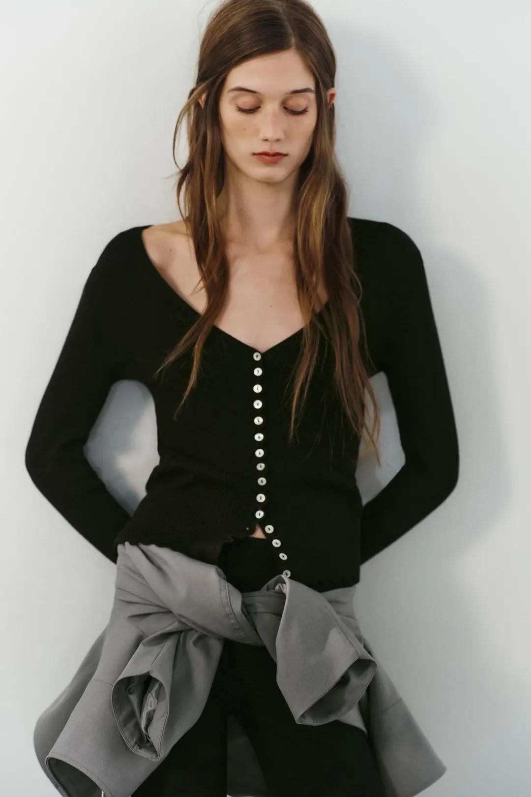 Кардиган с V-образным вырезом, Zara