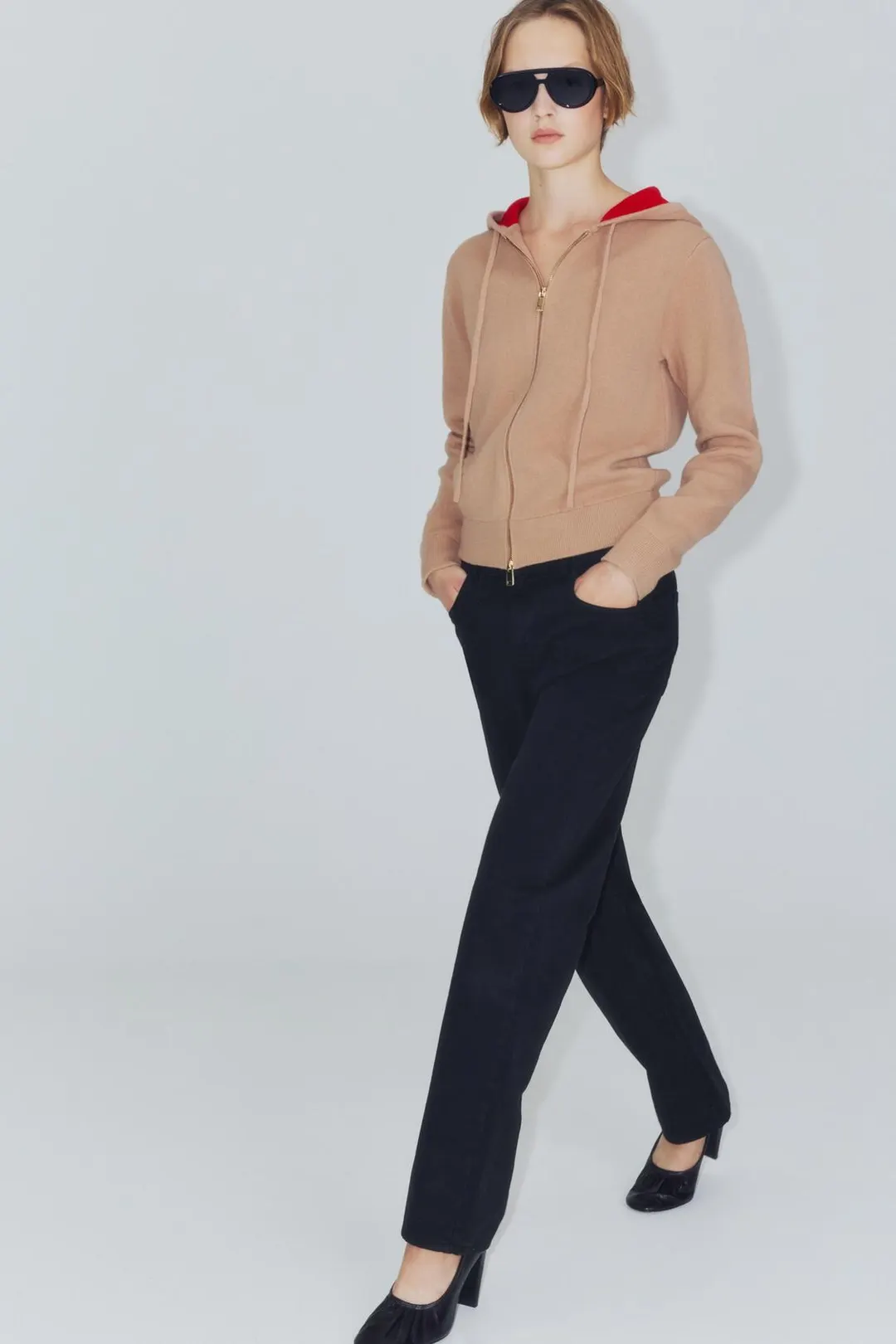 Куртка-худи из 95% шерсти, Zara