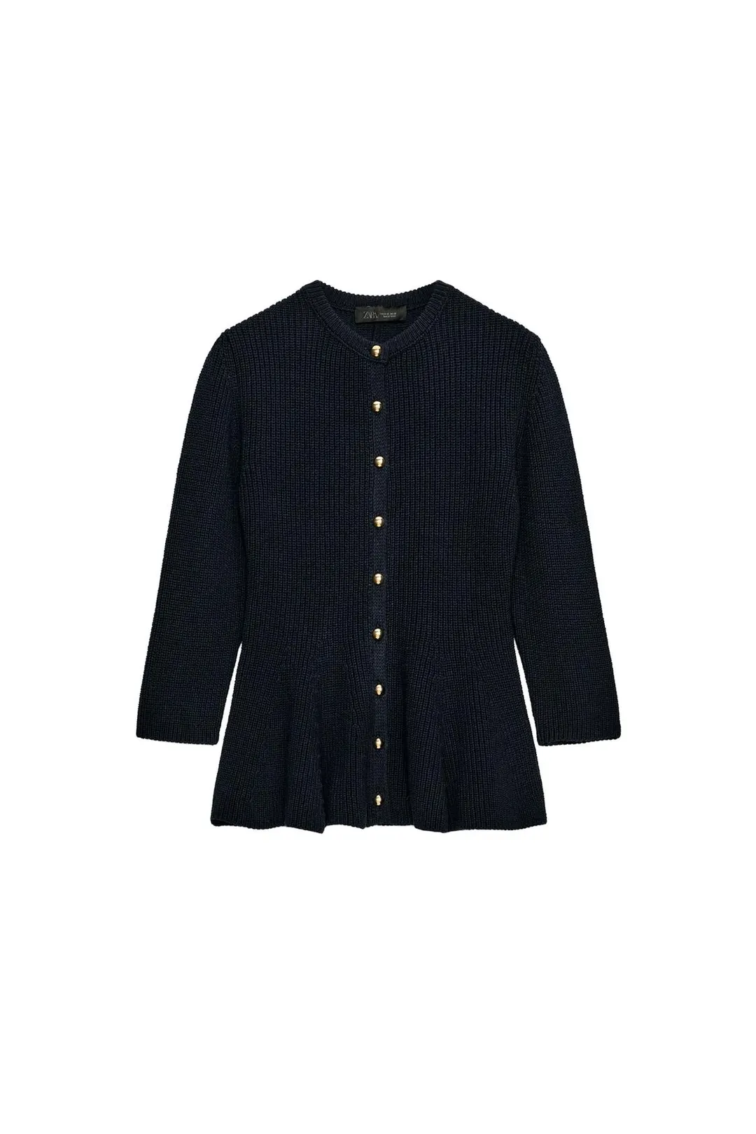 Вязаный кардиган с баской, Zara