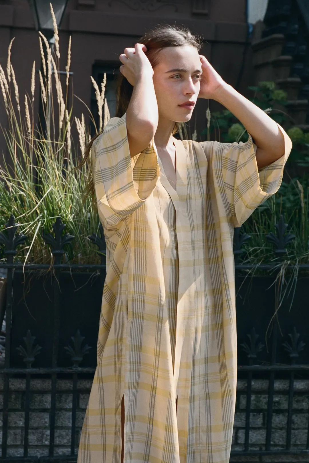 Платье длинное в клетку, Zara
