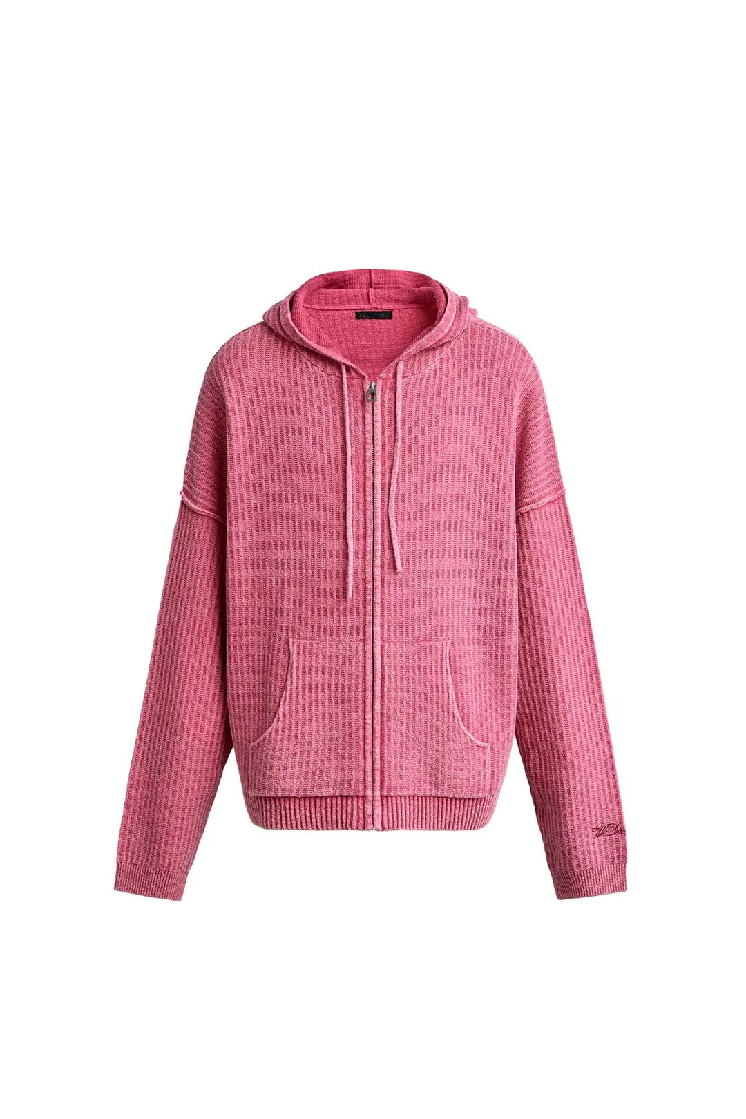 Вязаная толстовка с капюшоном и молнией, Zara