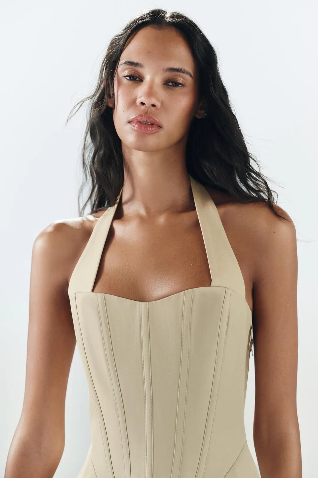 Топ с американской проймой в корсетном стиле, Zara