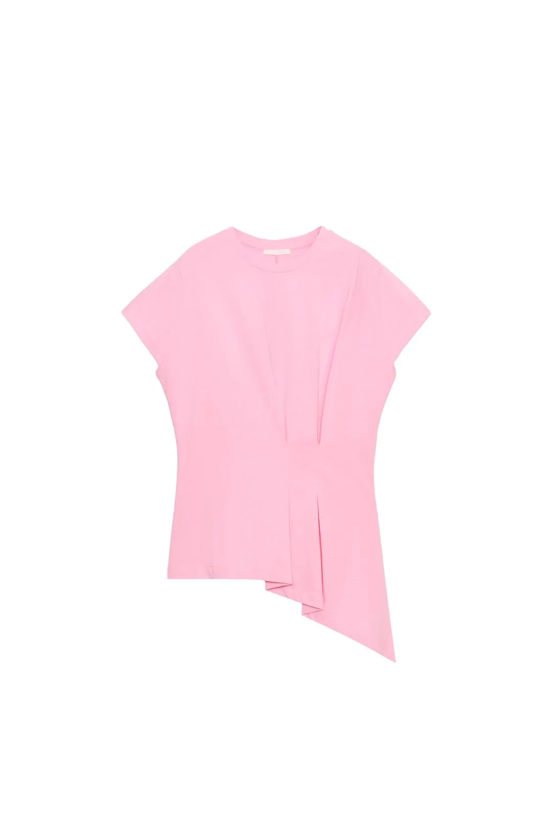 Футболка асимметричного кроя с плиссировкой, Zara
