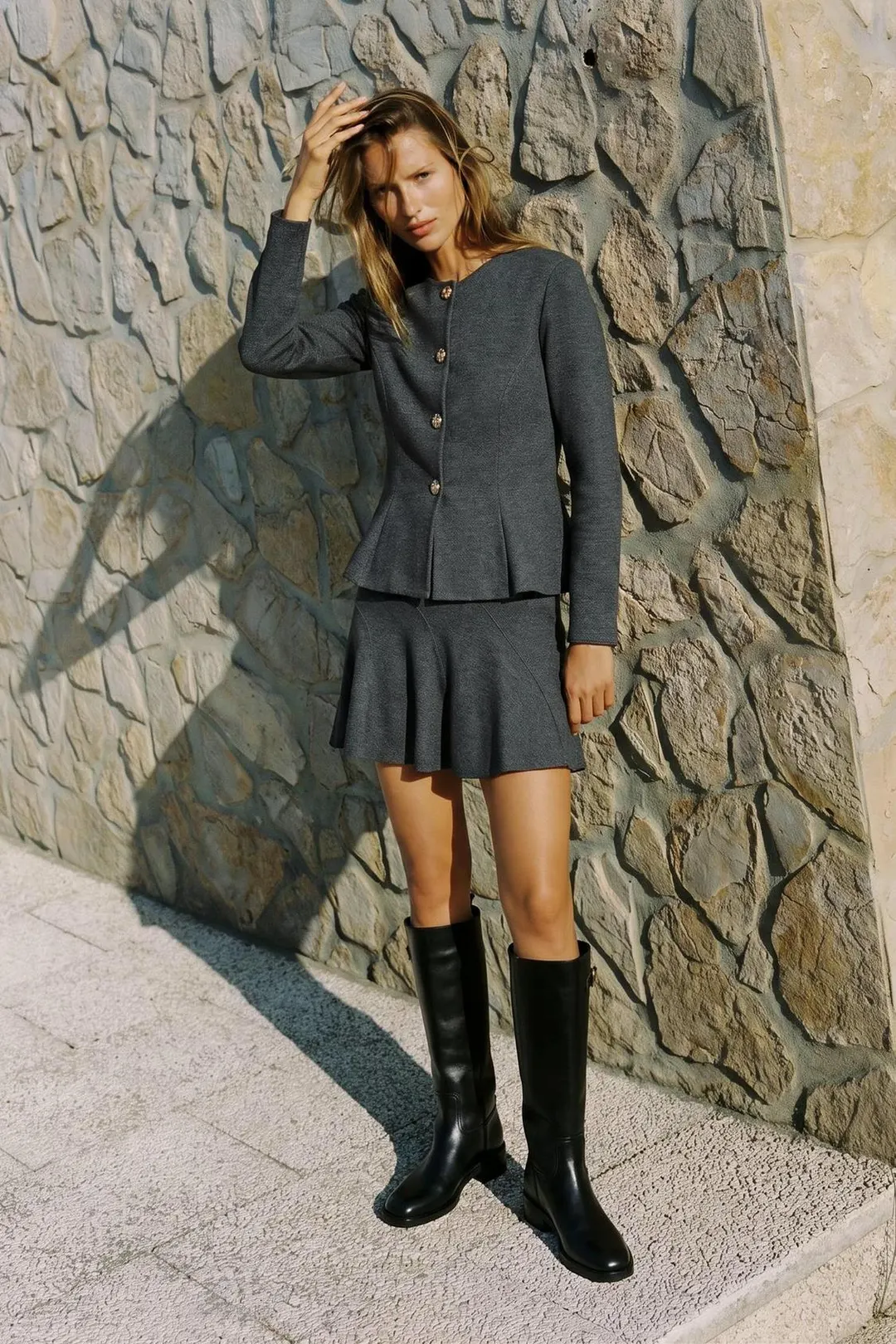 Юбка мини из мягкой ткани, Zara