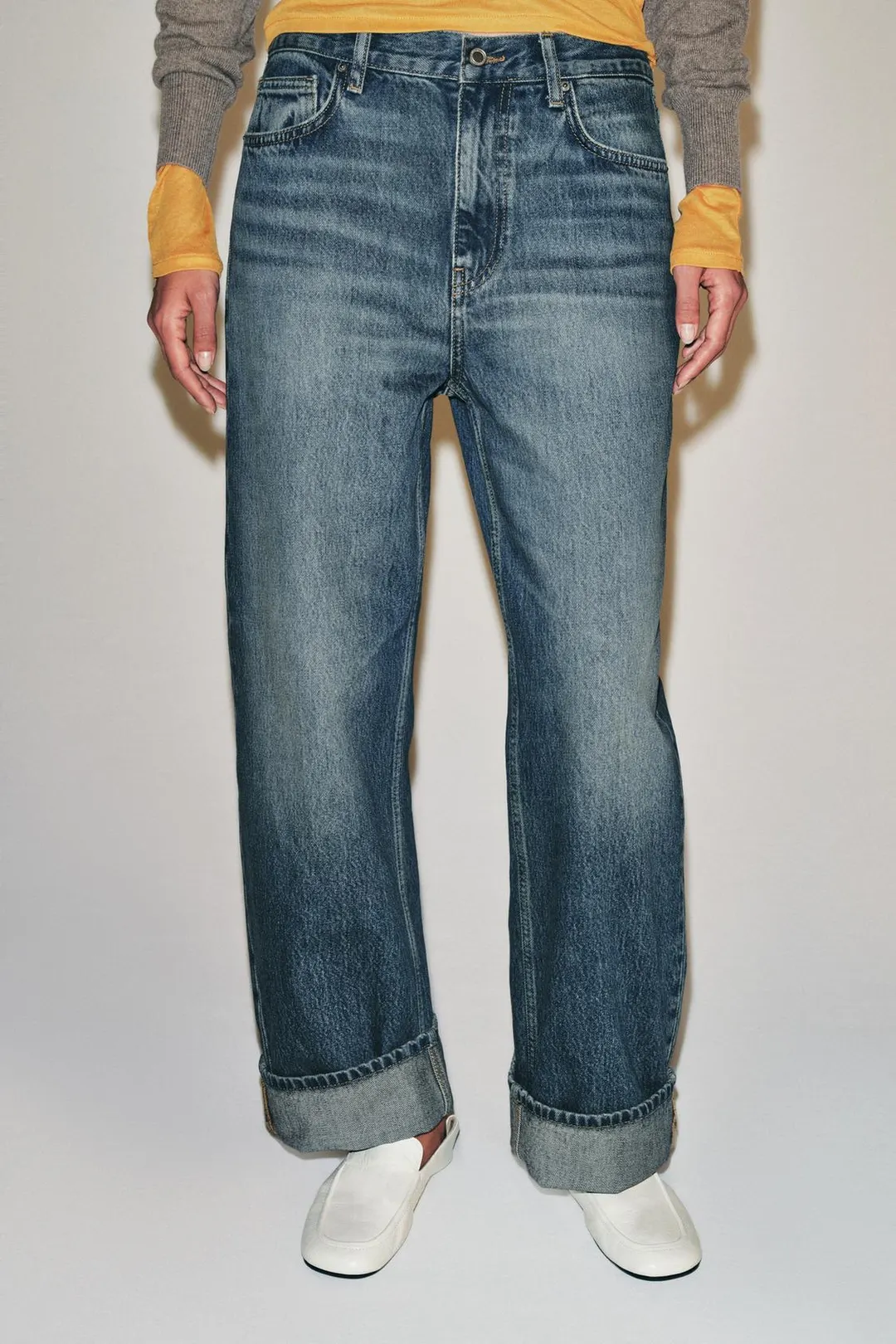 Джинсы багги со средней посадкой ZW Collection, Zara