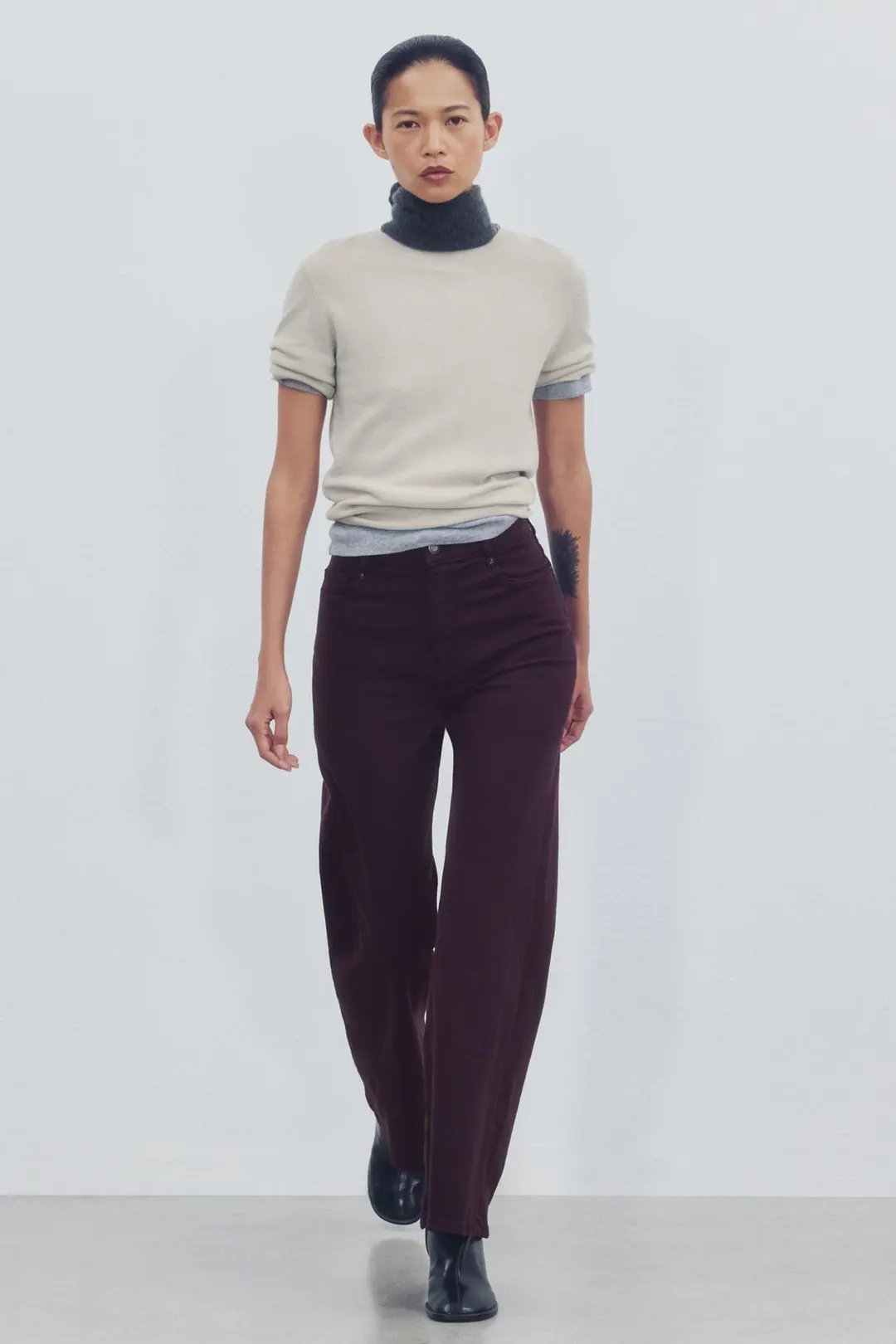 Джинсы широкого кроя с высокой посадкой ZW Collection Comfort, Zara