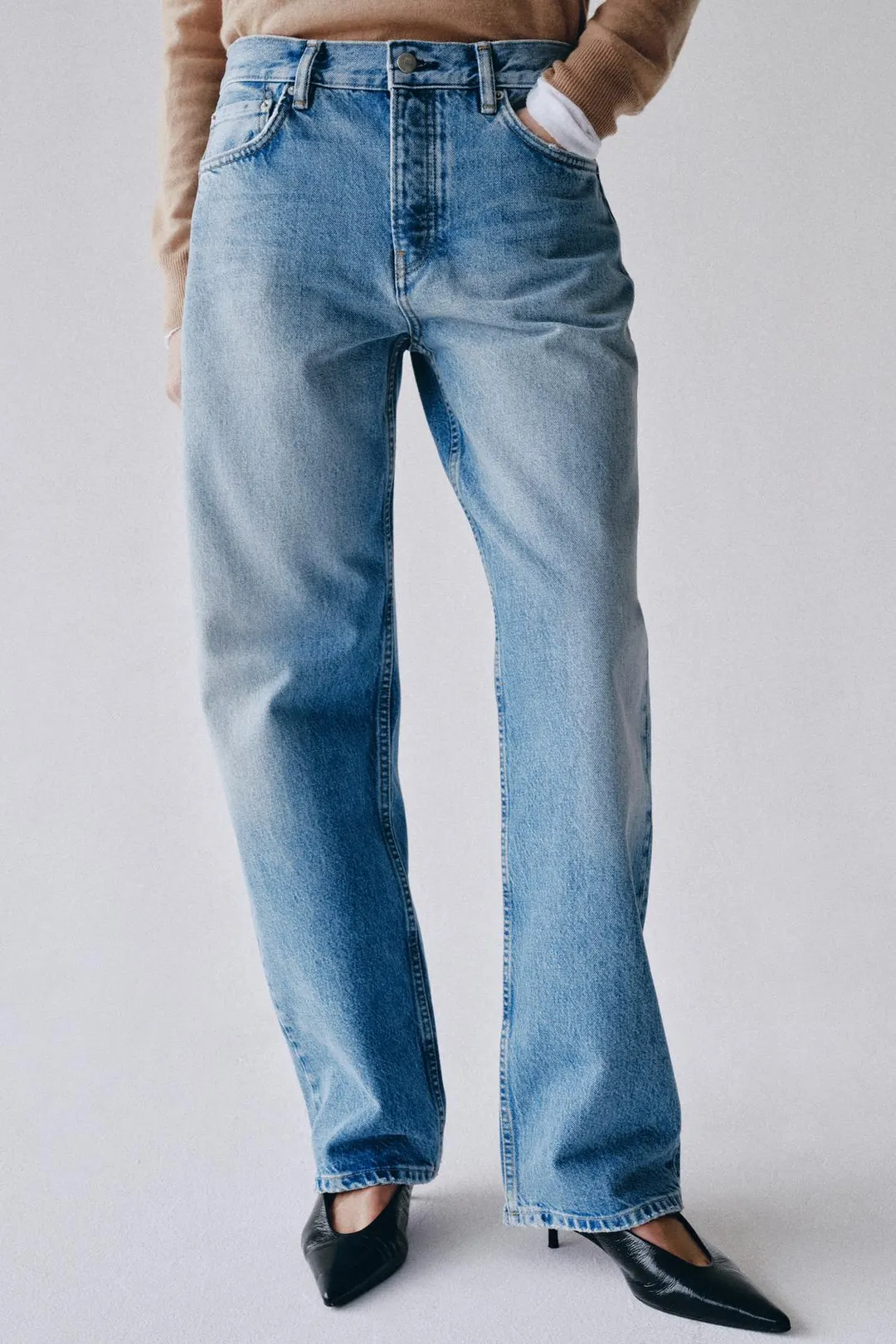 Джинсы прямого кроя со средней посадкой ZW Collection, Zara
