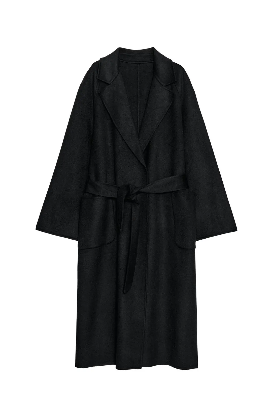Пальто из смесовой шерсти с поясом, Zara