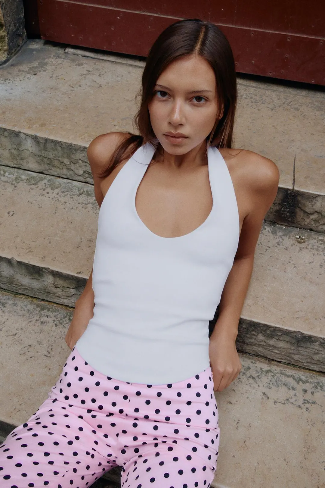 Топ-халтер с закругленным низом, Zara