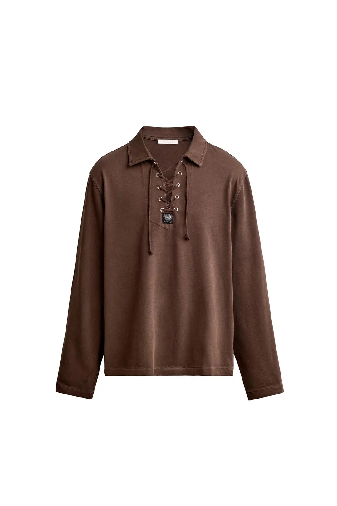 Поло с эффектом стирки и шнуровкой, Zara