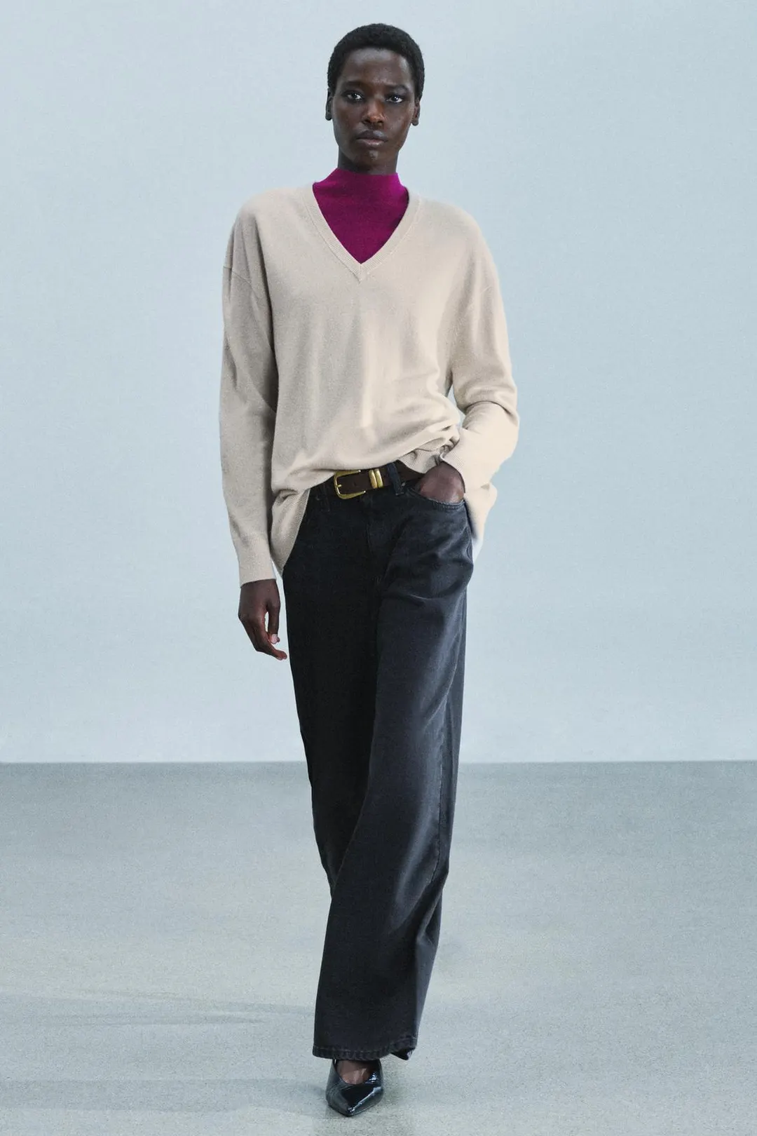Джинсы широкие с низкой посадкой ZW Collection, Zara