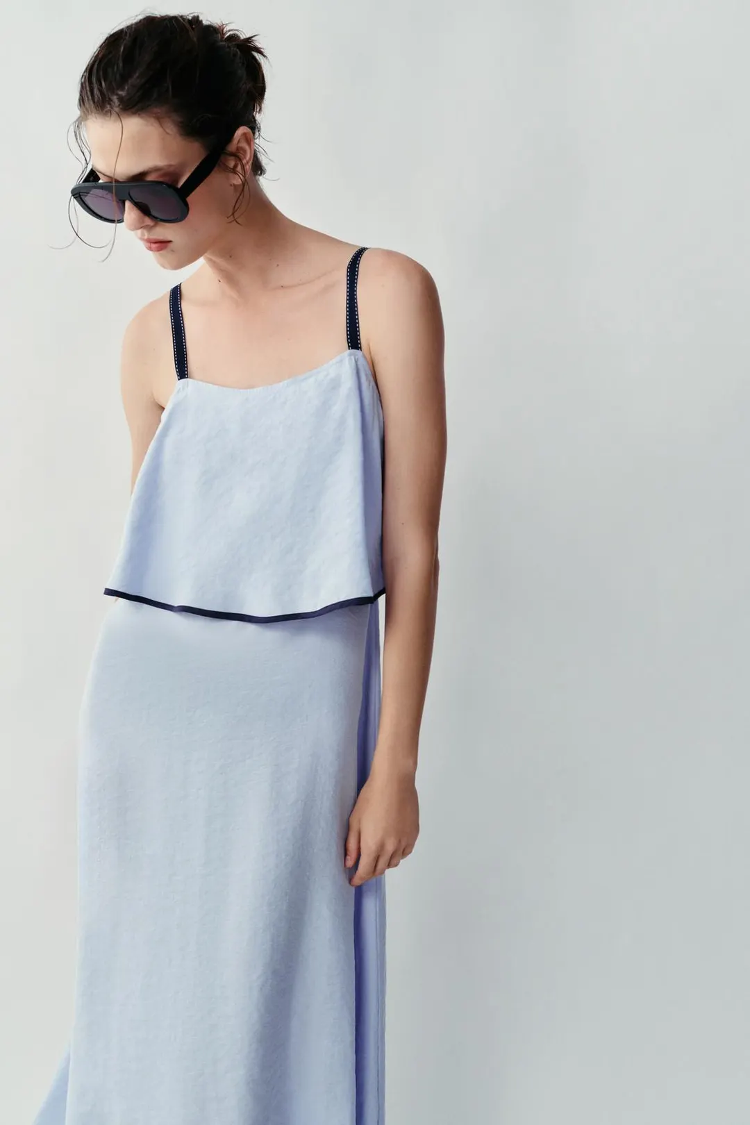 Платье комбинированное миди, Zara
