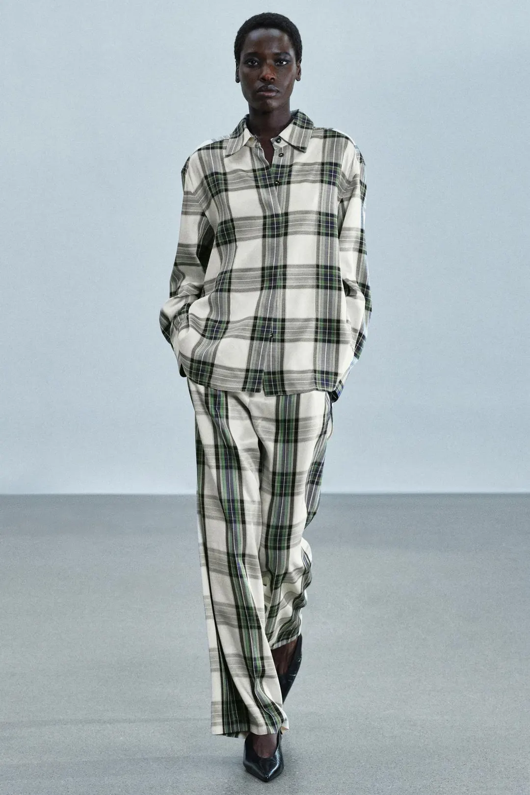 Рубашка оверсайз в клетку ZW Collection, Zara
