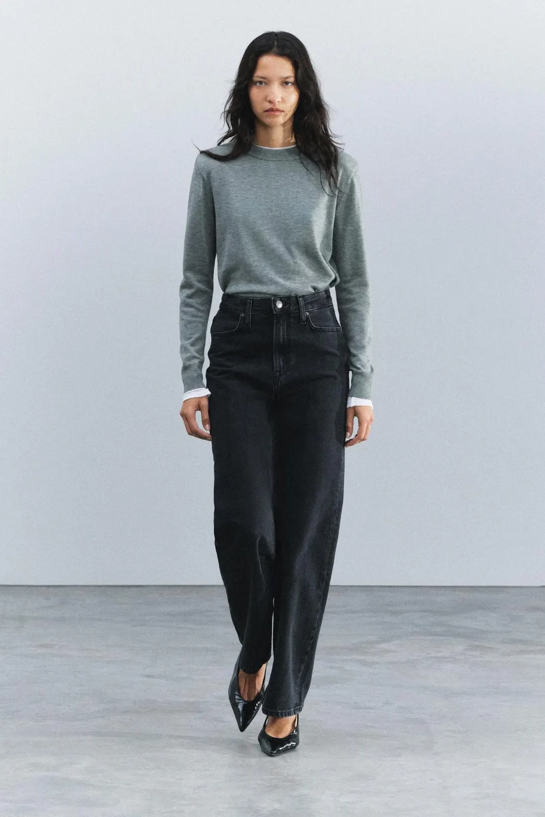 Джинсы прямого кроя ZW Collection с высокой посадкой, Zara