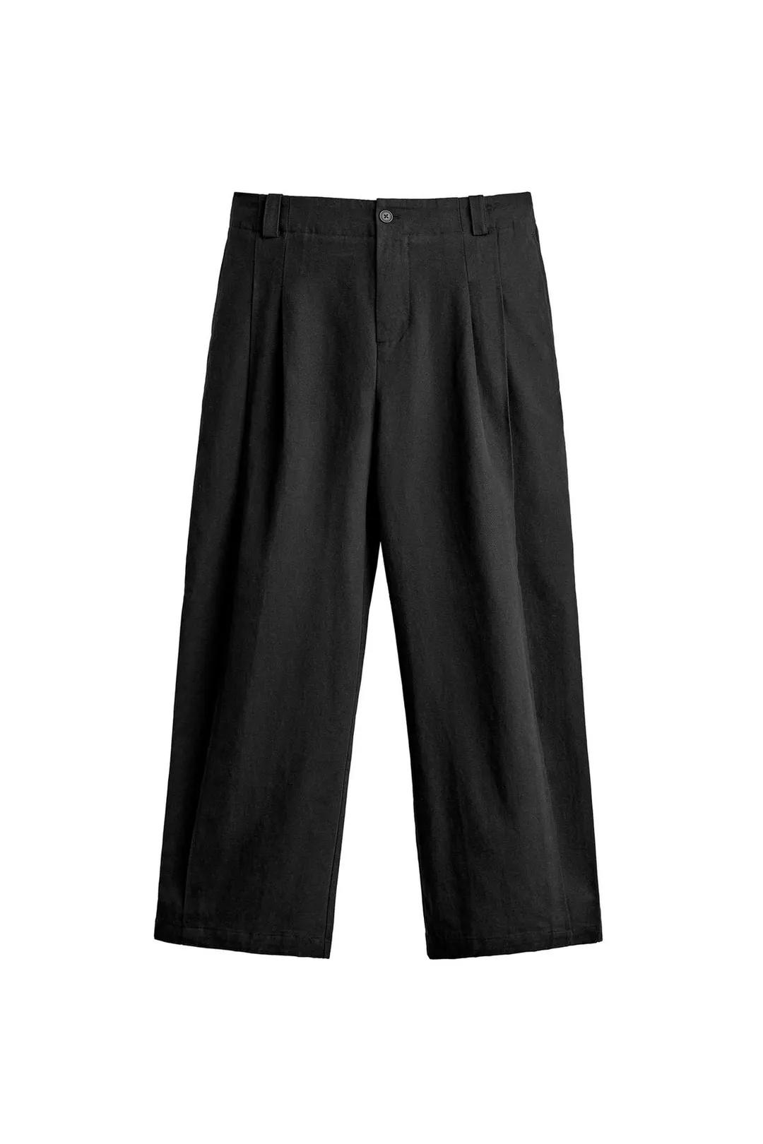 Брюки со складками из смеси лиоцелла и хлопка, Zara