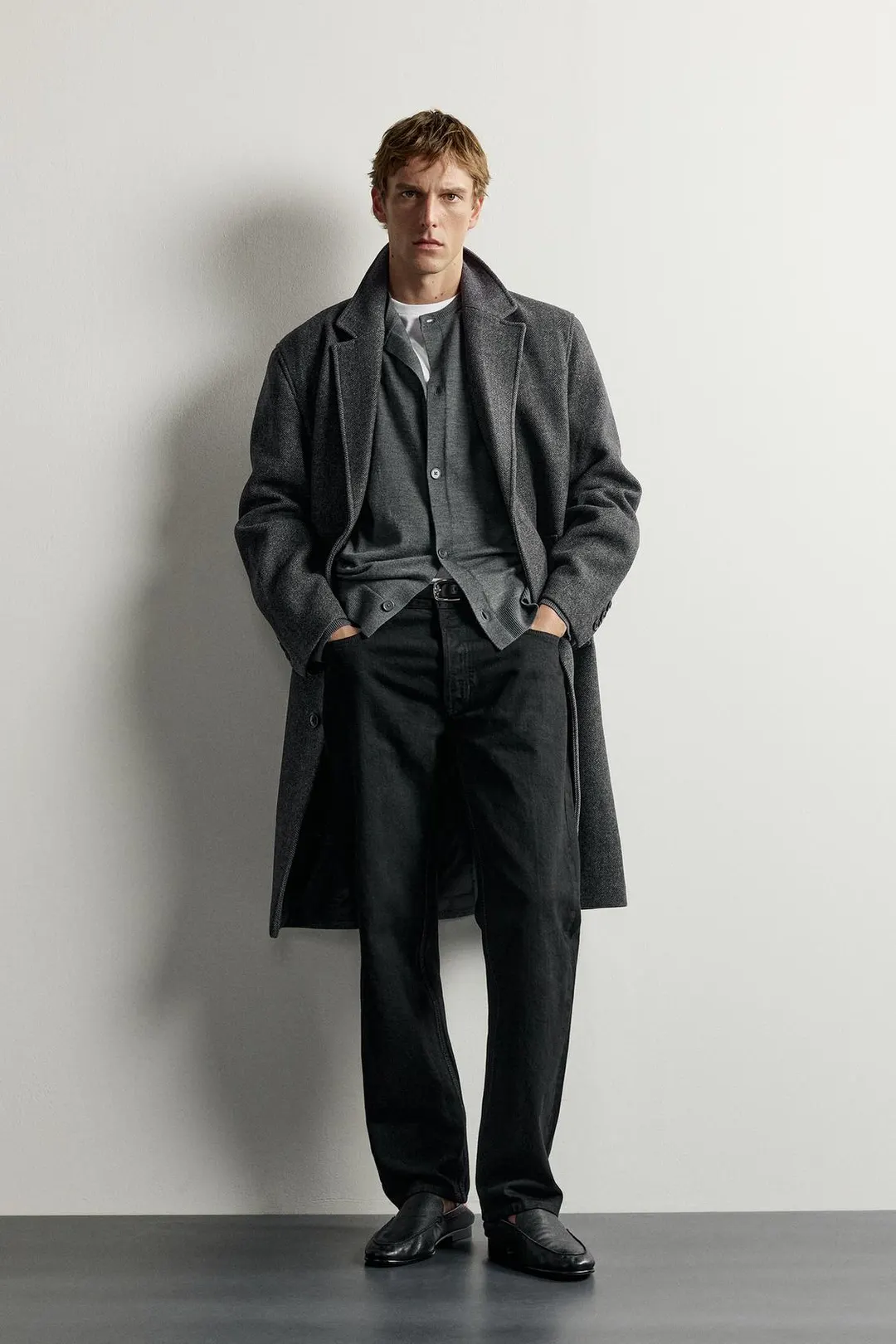 Пальто свободного кроя из смесовой шерсти, Zara