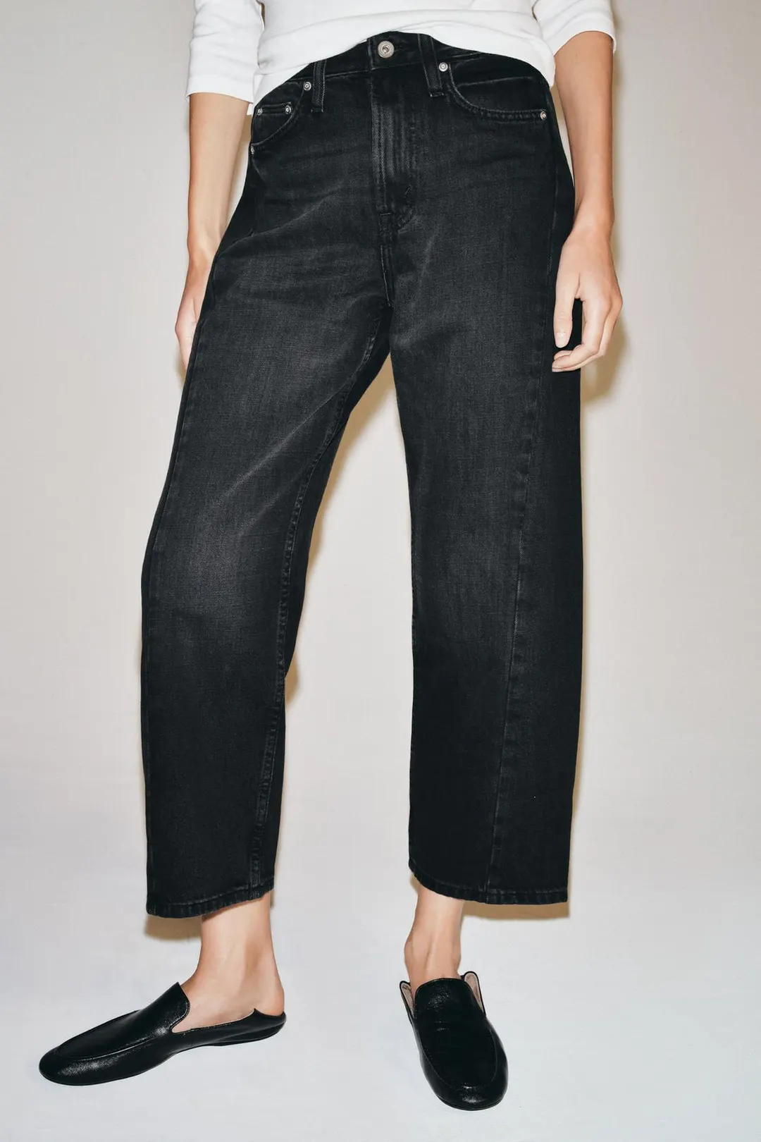 Джинсы до щиколотки свободного кроя со средней посадкой ZW Collection, Zara