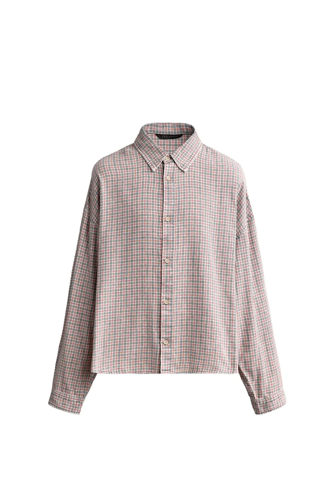 Рубашка свободного кроя в клетку, Zara