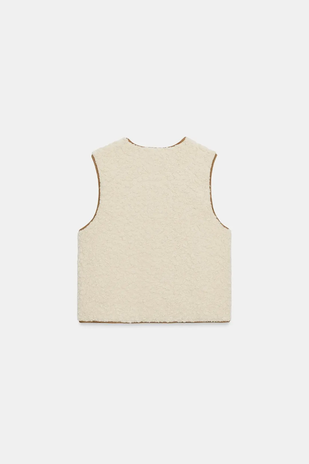 Жилет из искусственной овчины с застежкой-клевант, Zara