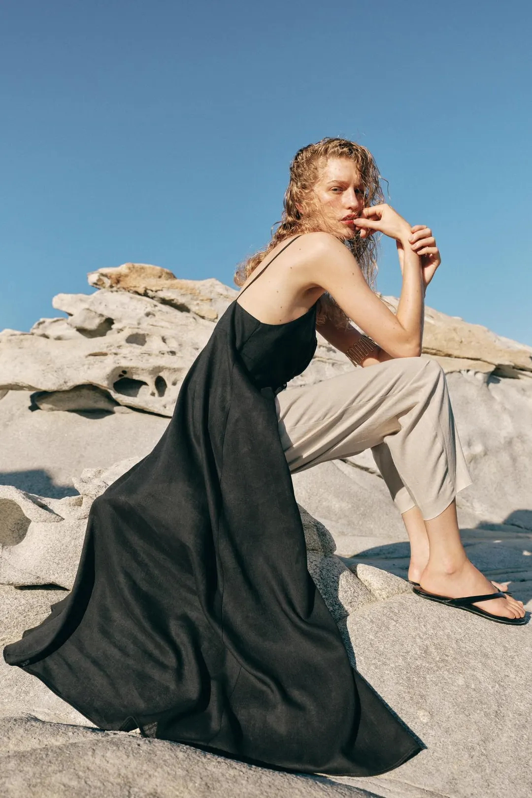 Сандалии без каблука с ремешками, Zara
