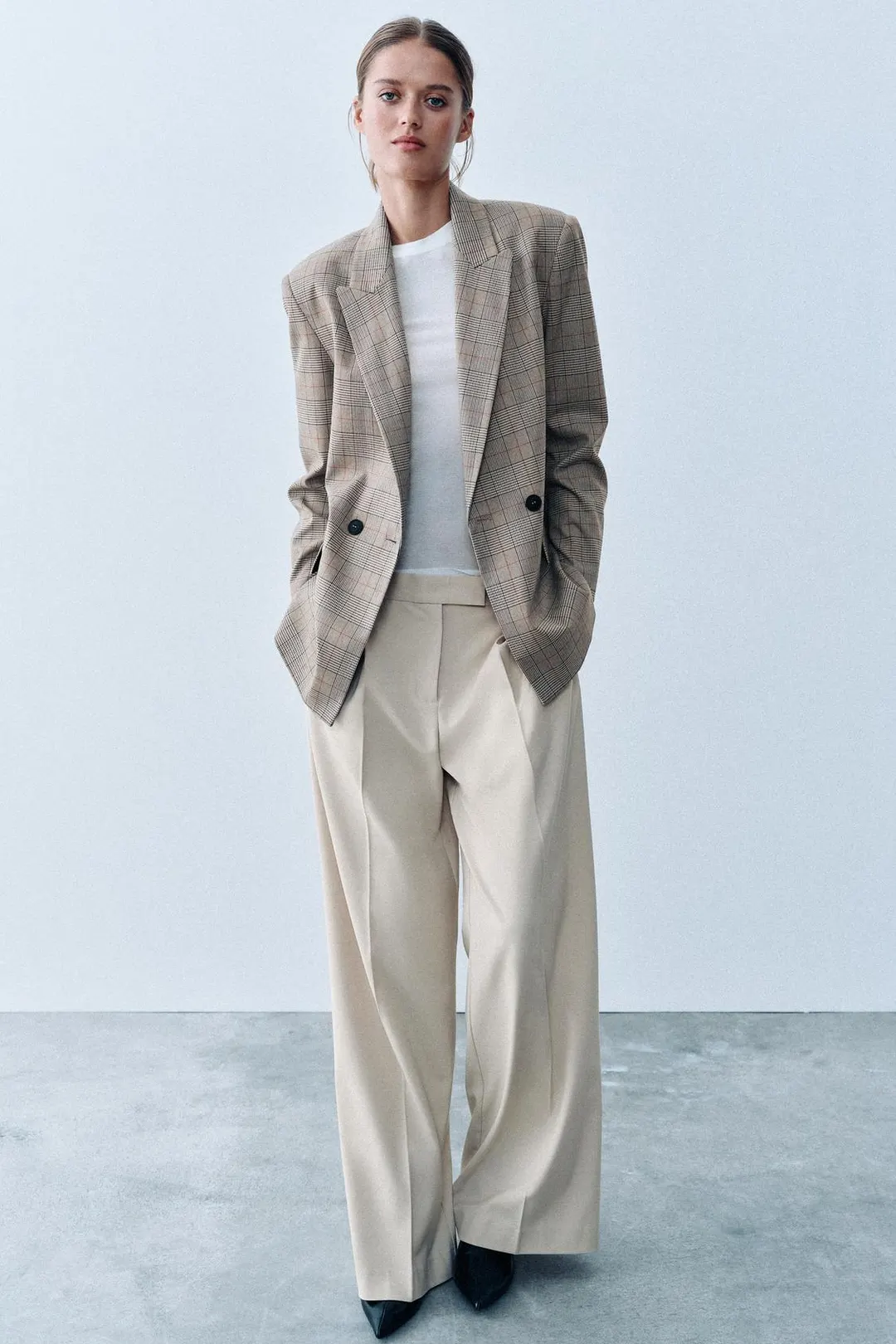 Двубортный блейзер оверсайз, Zara