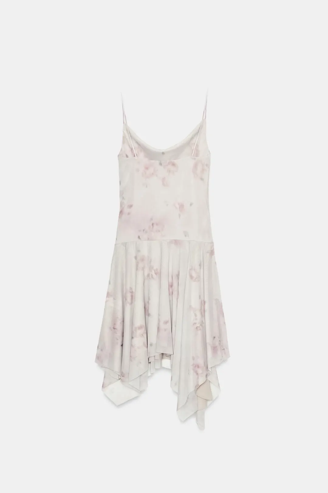 Асимметричное платье из тюля с цветочным принтом, Zara