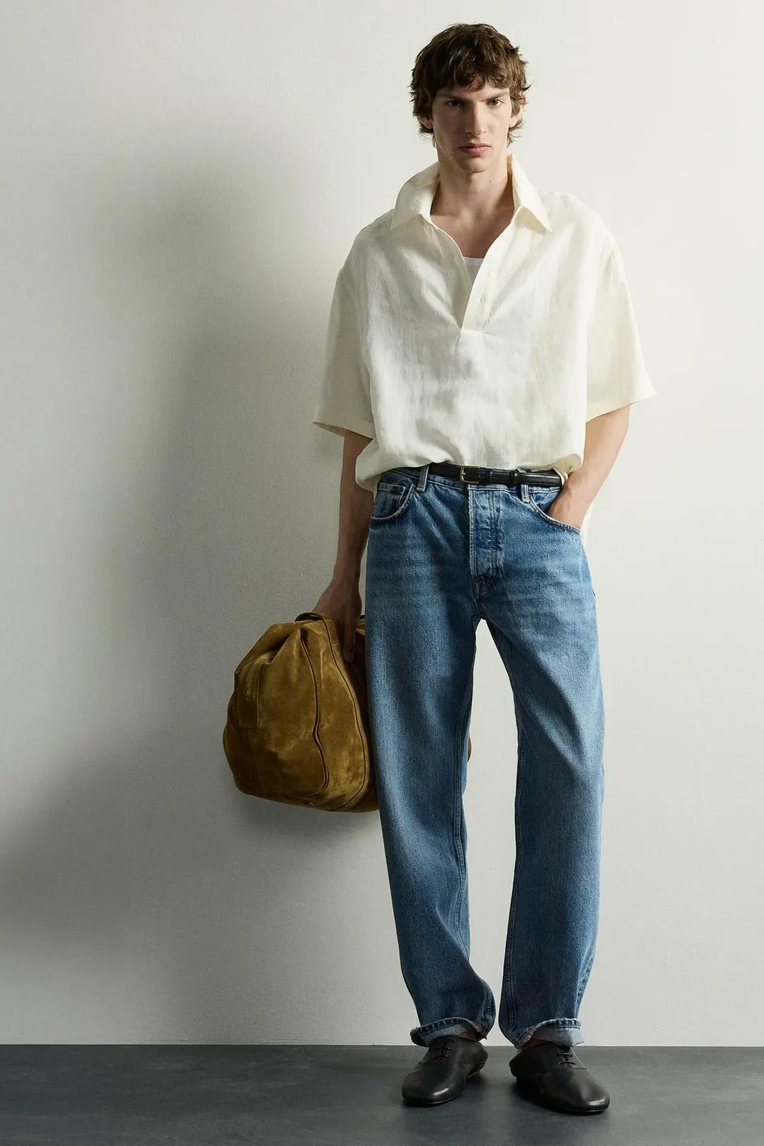 Поло свободного прямого кроя из 100% льна, Zara