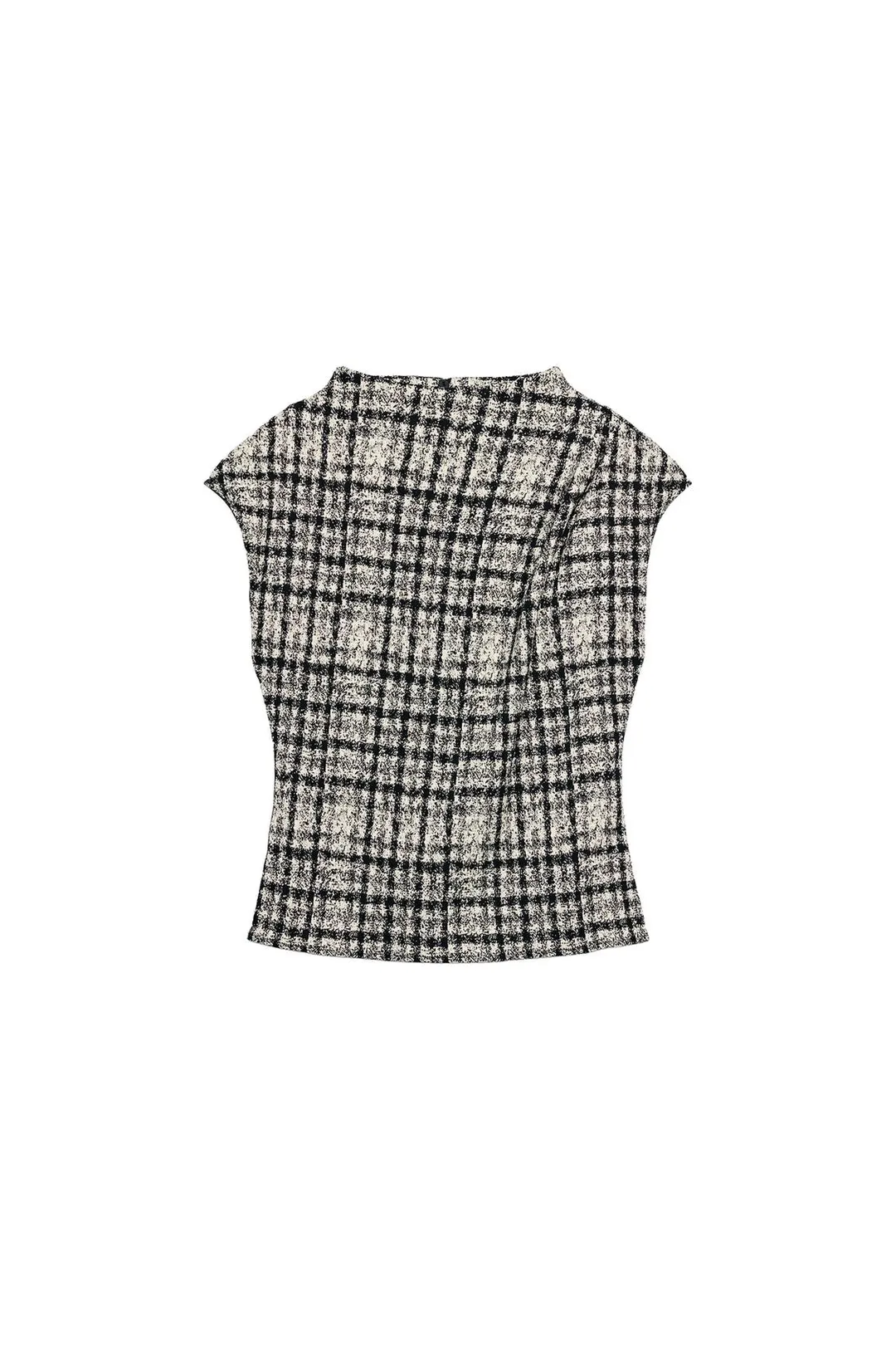 Топ в клетку с высоким воротником, Zara