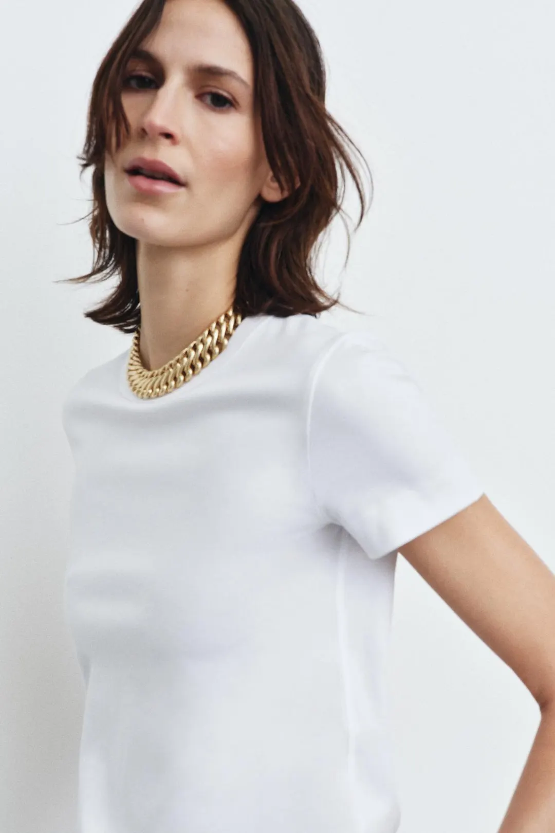 Футболка из интерлока с короткими рукавами, Zara
