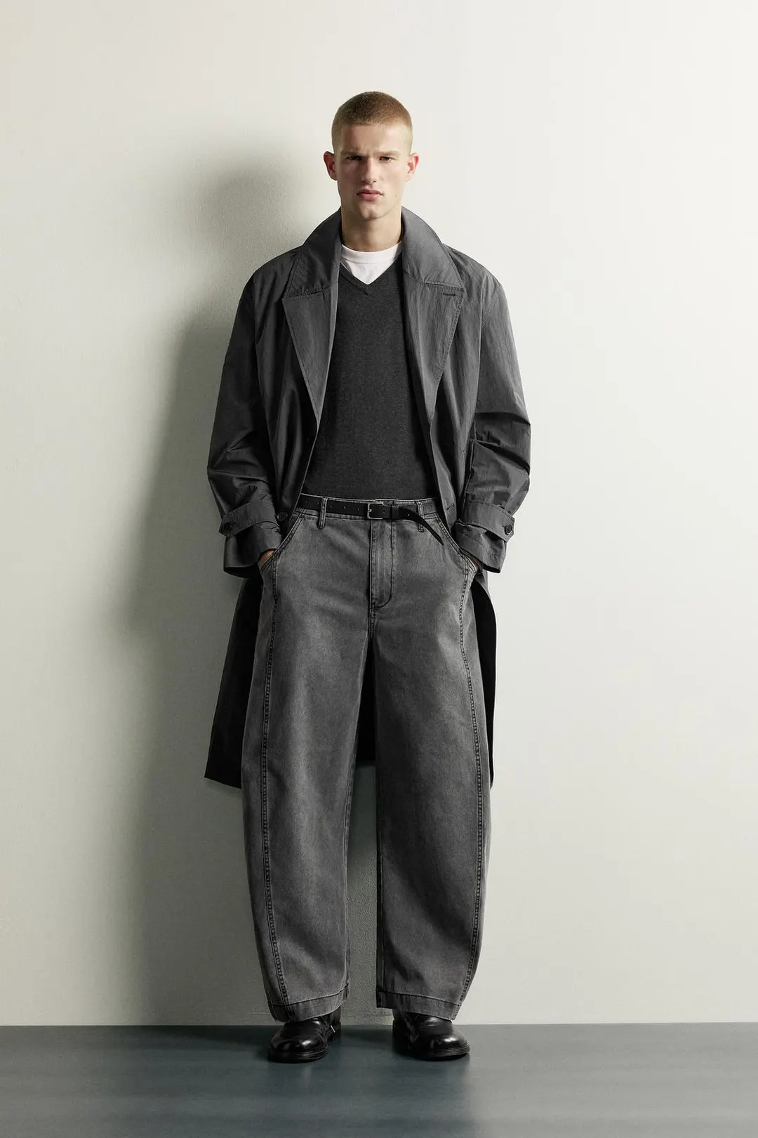 Брюки кроя баллон с прострочкой, Zara