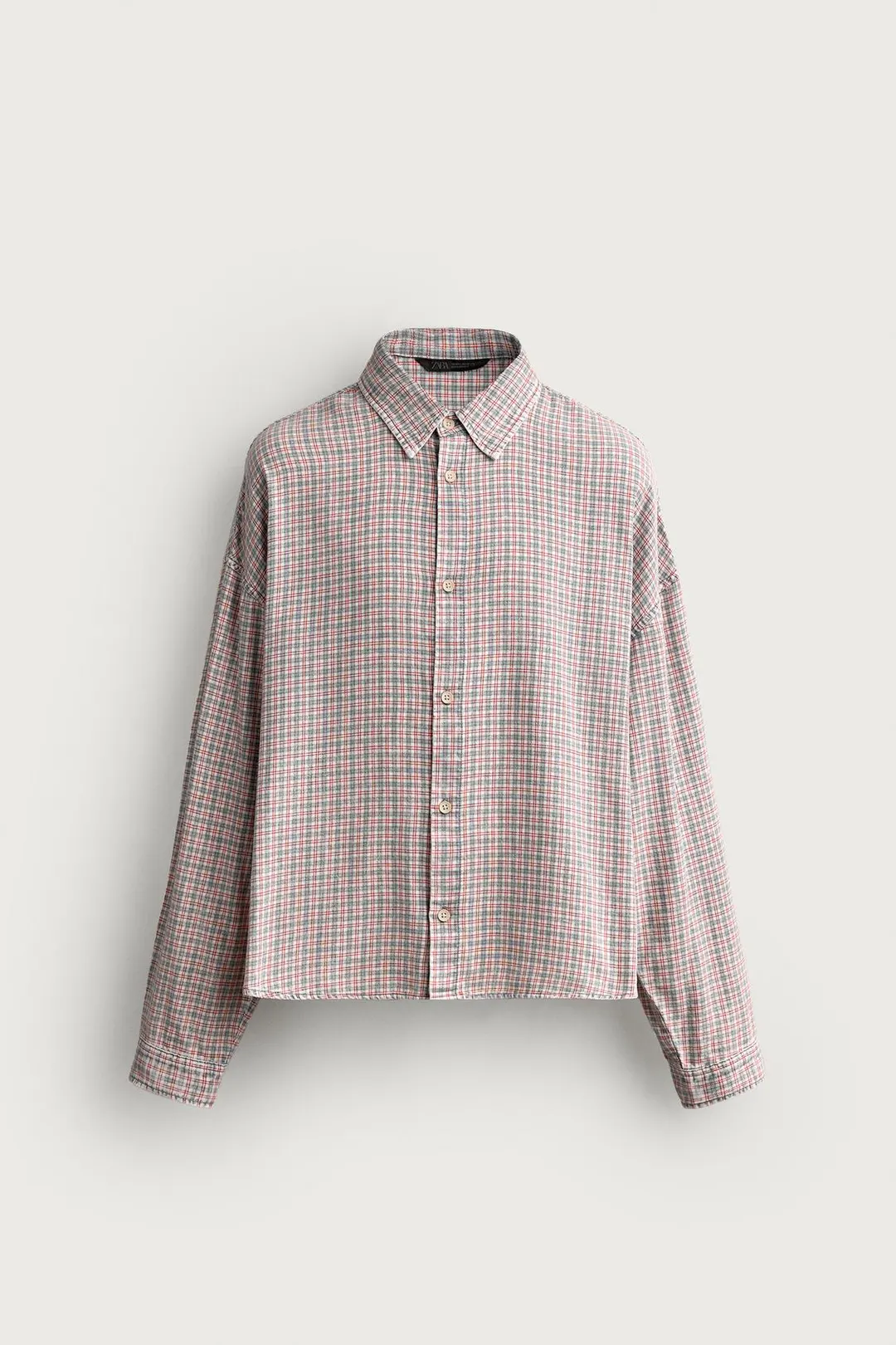 Рубашка свободного кроя в клетку, Zara