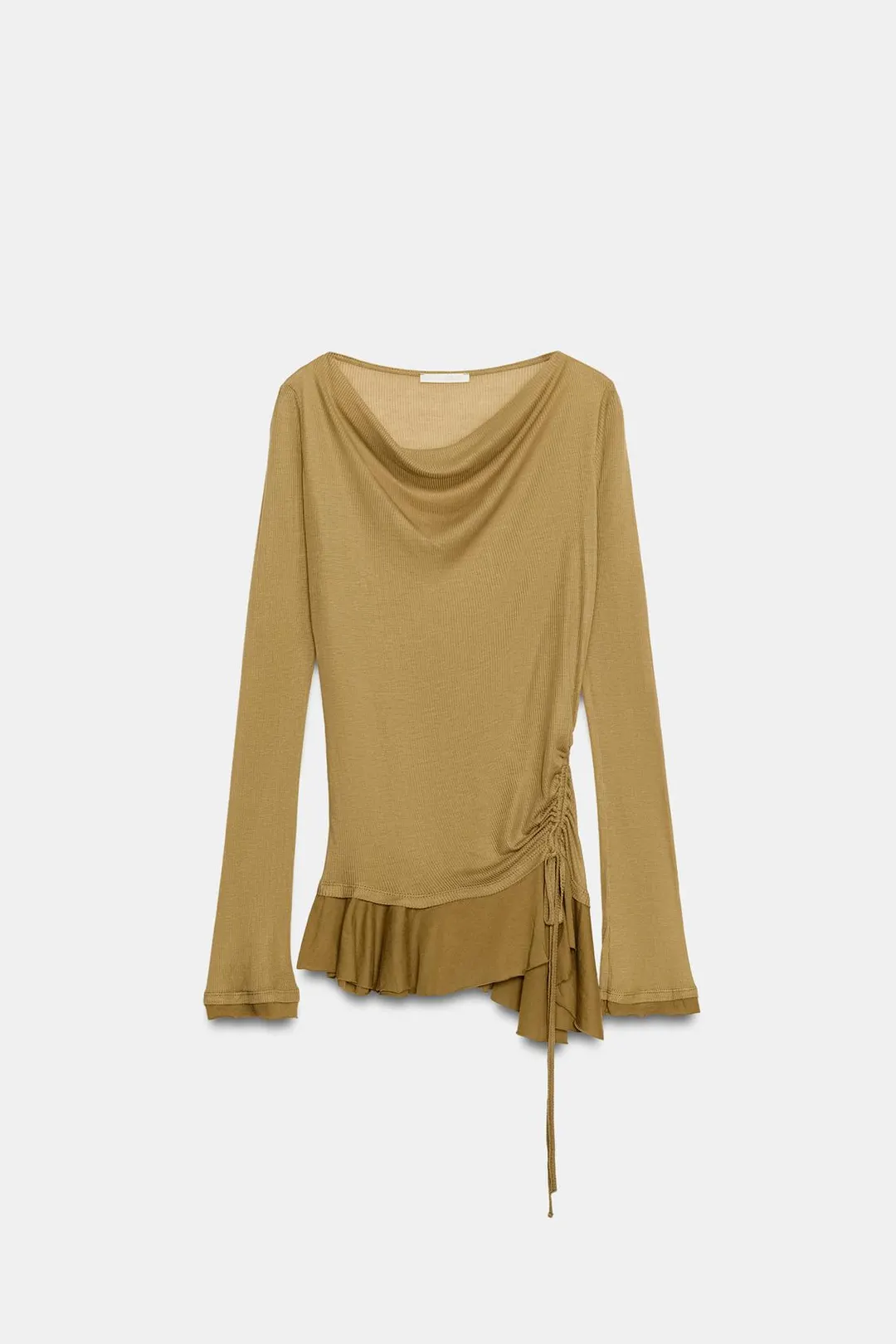 Асимметричный топ со сборками и оборкой, Zara