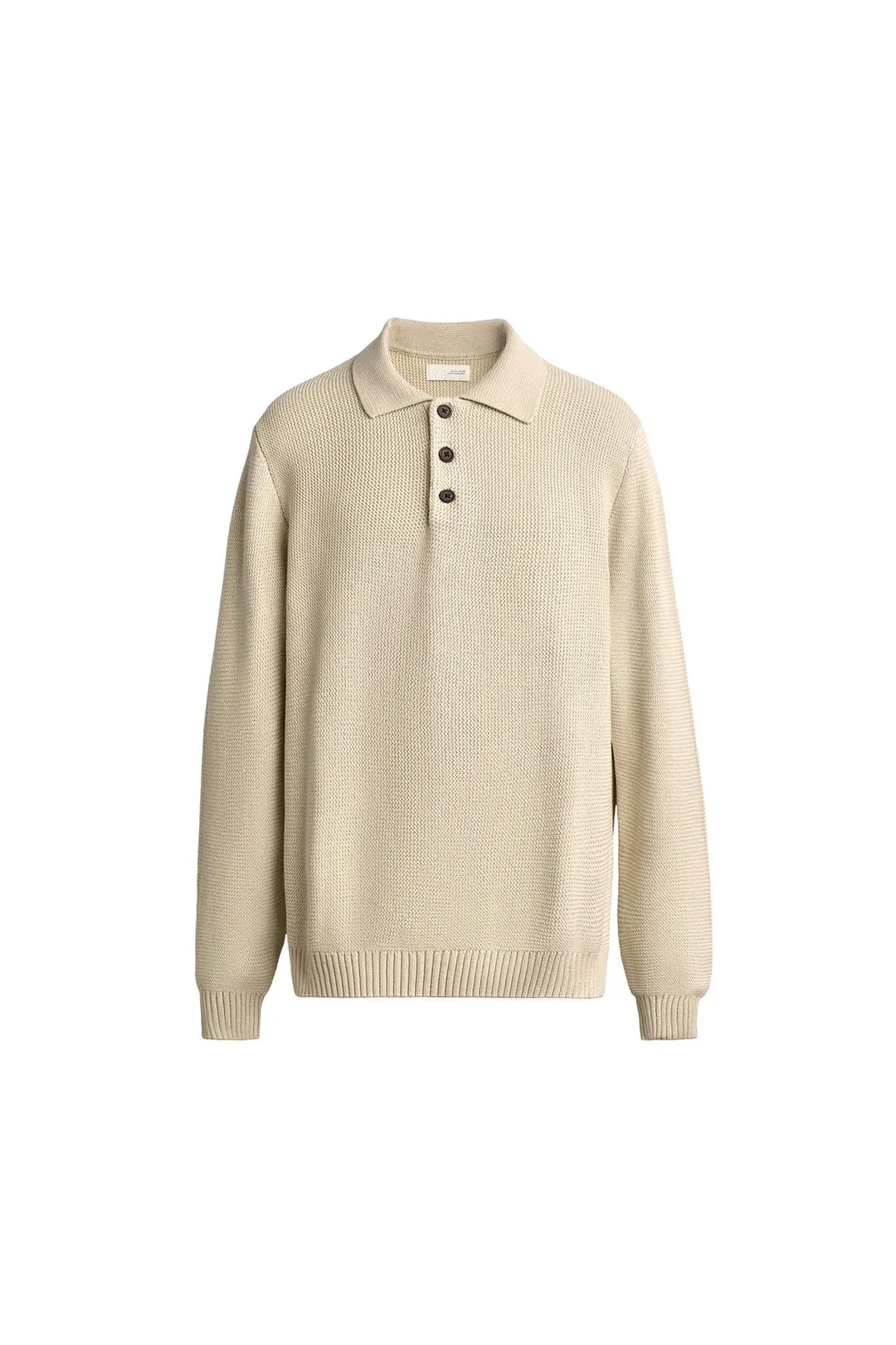Фактурное вязаное поло из хлопка, Zara