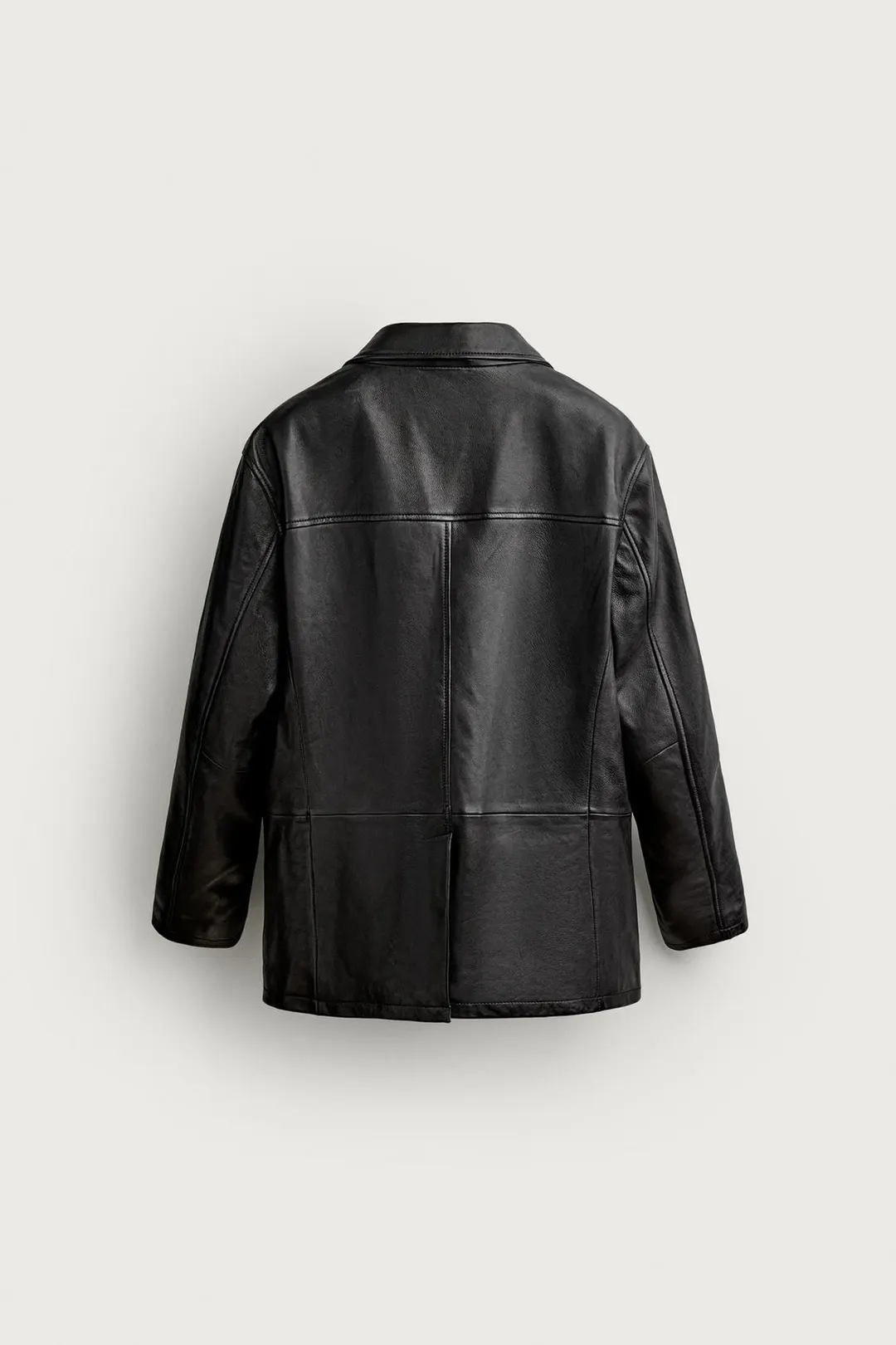 Кожаный блейзер свободного кроя, Zara