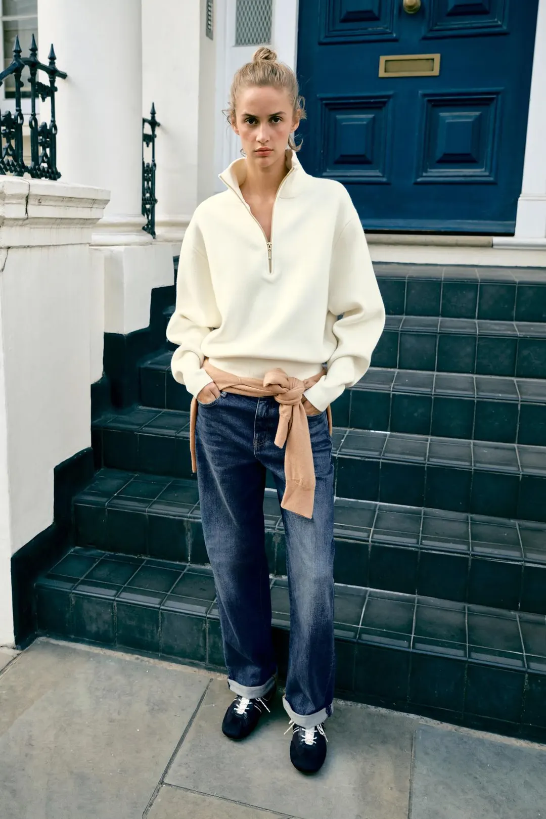 Трикотажный свитер с высоким воротником, Zara