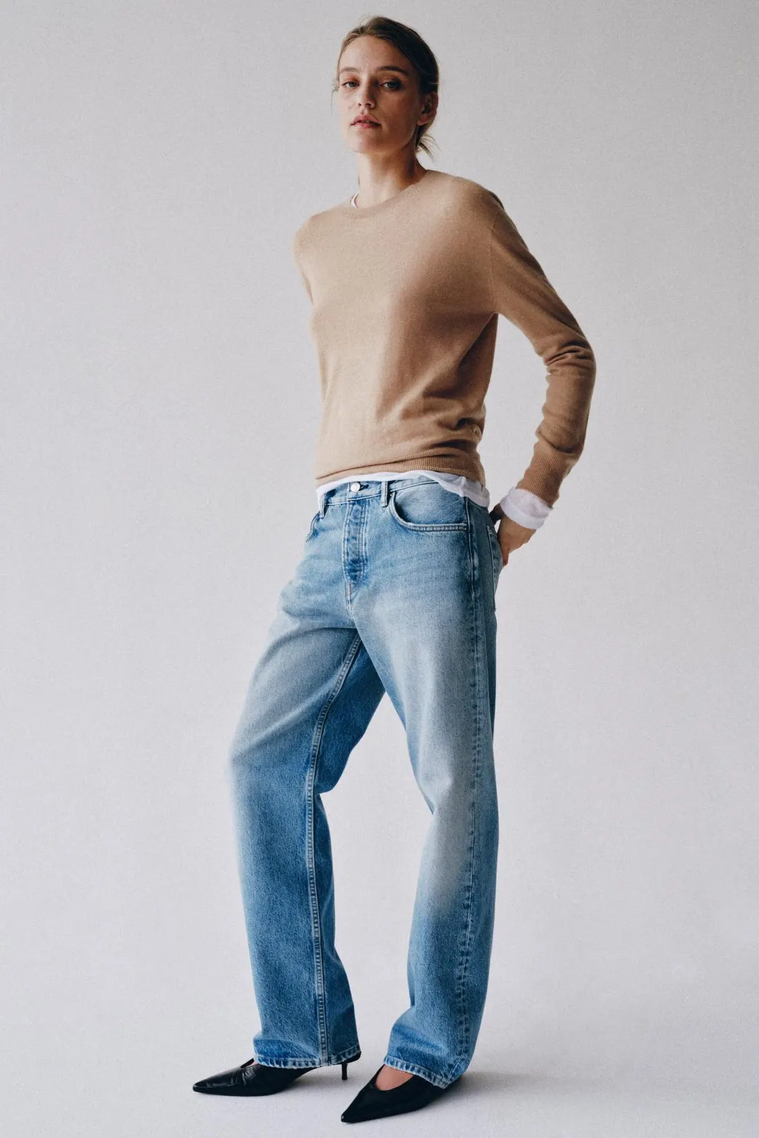 Джинсы прямого кроя со средней посадкой ZW Collection, Zara