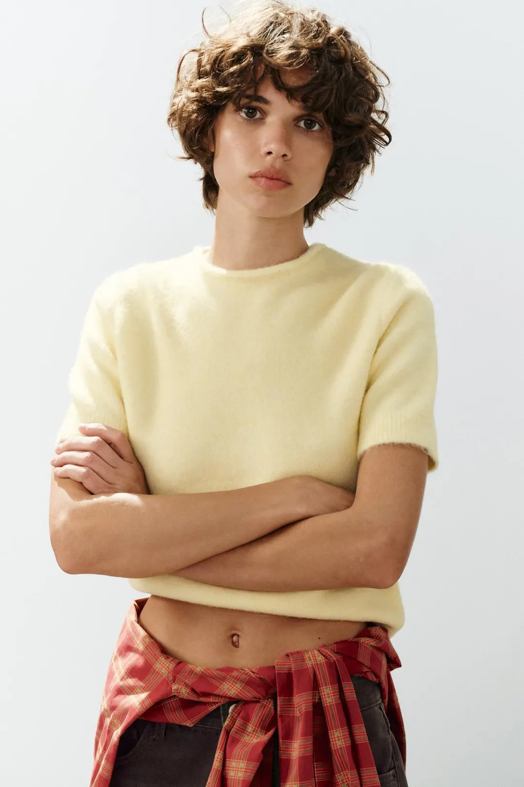 Джемпер из мягкого трикотажа с короткими рукавами, Zara